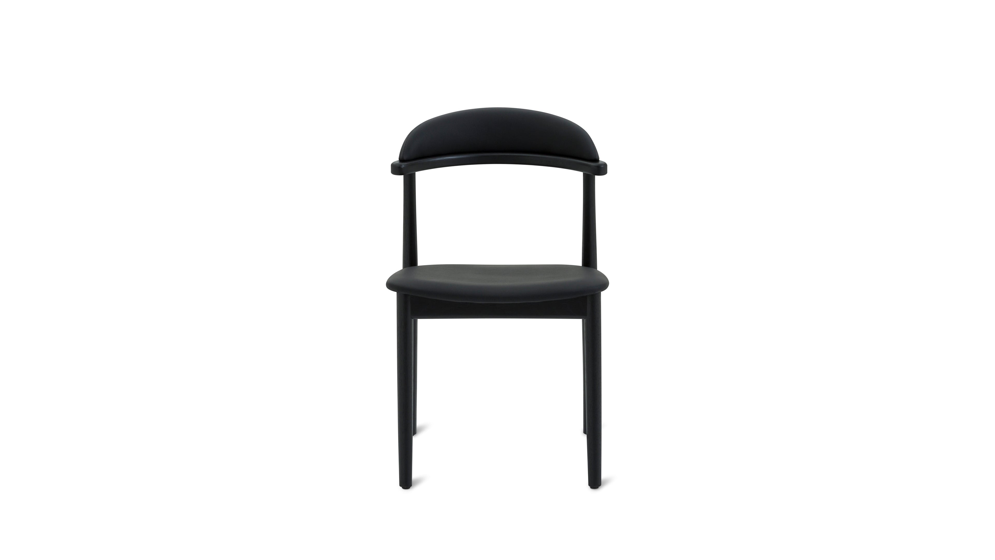 Count On Me Armless Dining Chair (Set of Two), Black Oak, Black Seat
