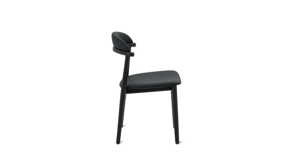 Count On Me Armless Dining Chair (Set of Two), Black Oak, Black Seat