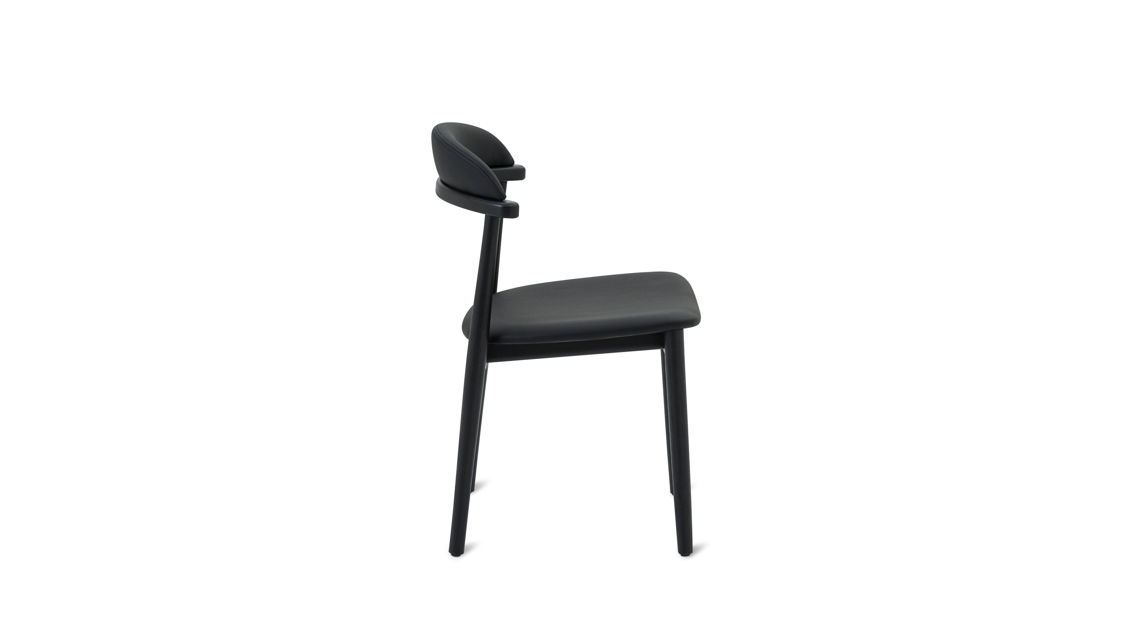 Count On Me Armless Dining Chair (Set of Two), Black Oak, Black Seat