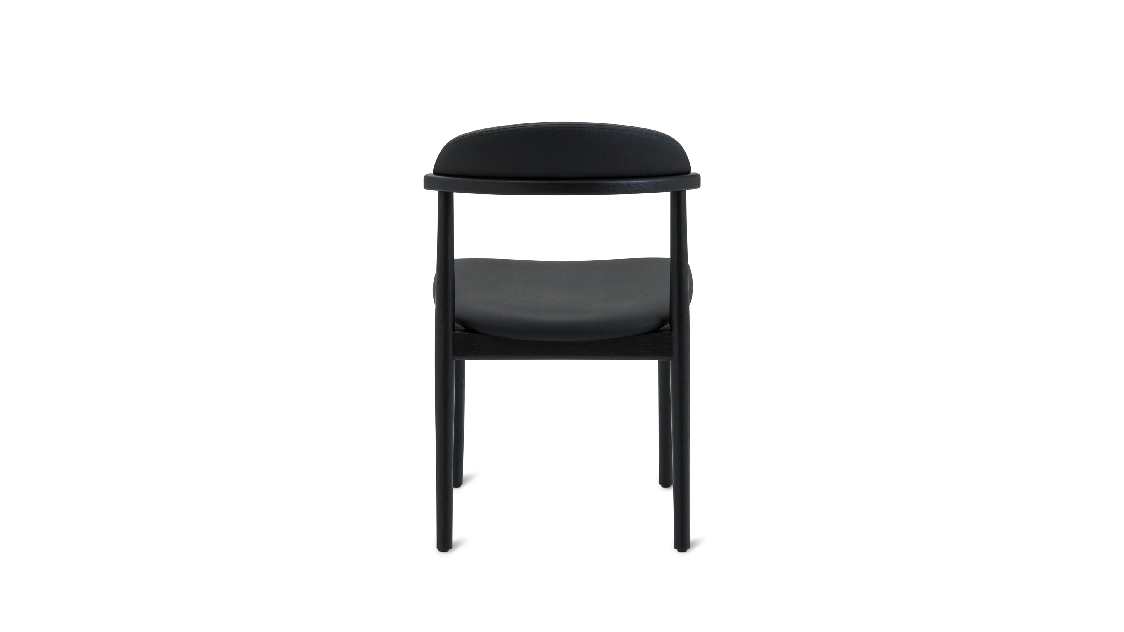 Count On Me Armless Dining Chair (Set of Two), Black Oak, Black Seat