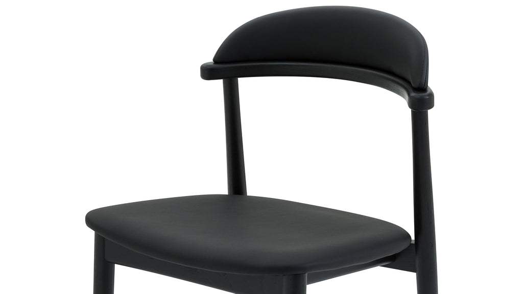 Count On Me Armless Dining Chair (Set of Two), Black Oak, Black Seat