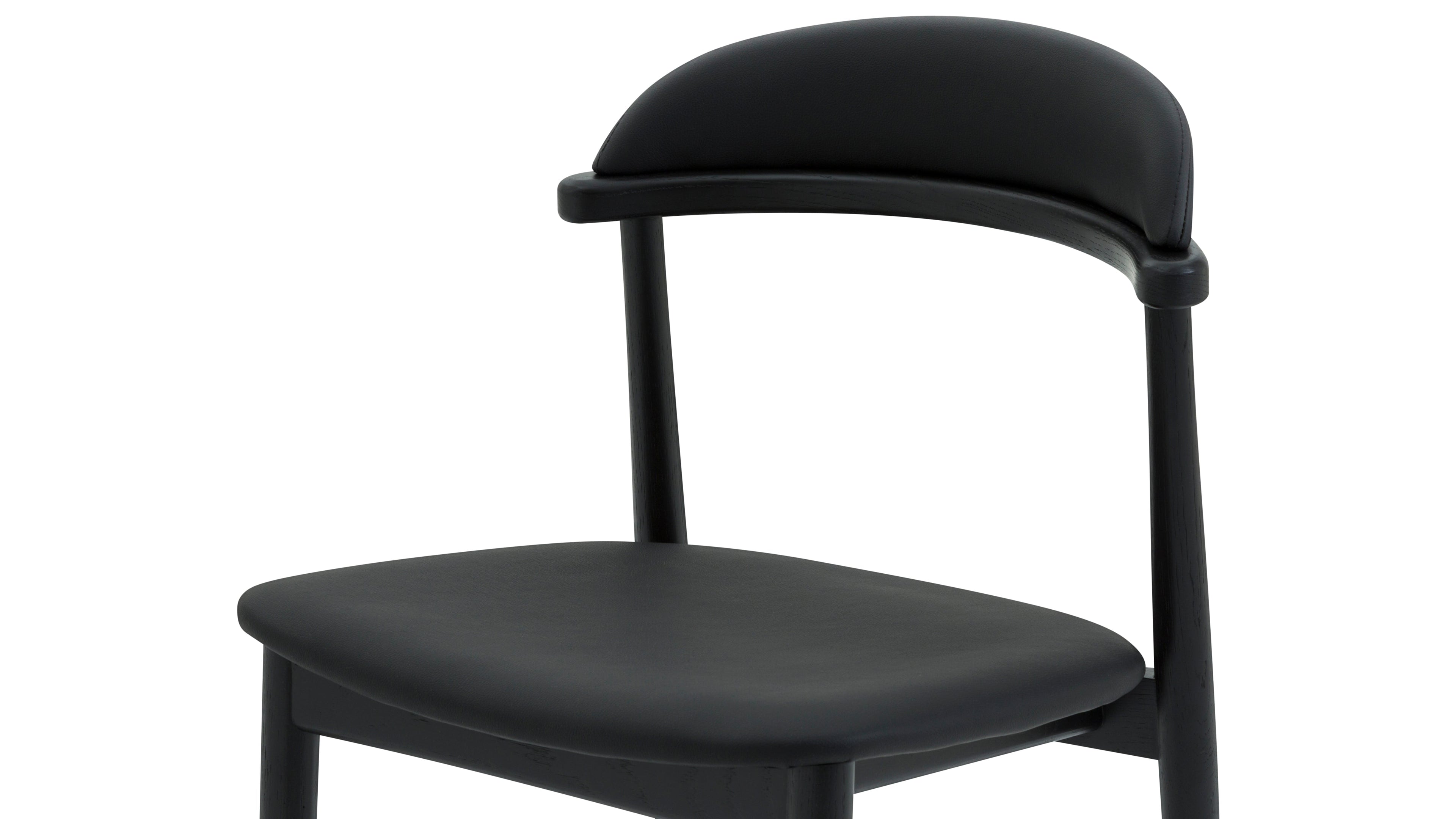 Count On Me Armless Dining Chair (Set of Two), Black Oak, Black Seat