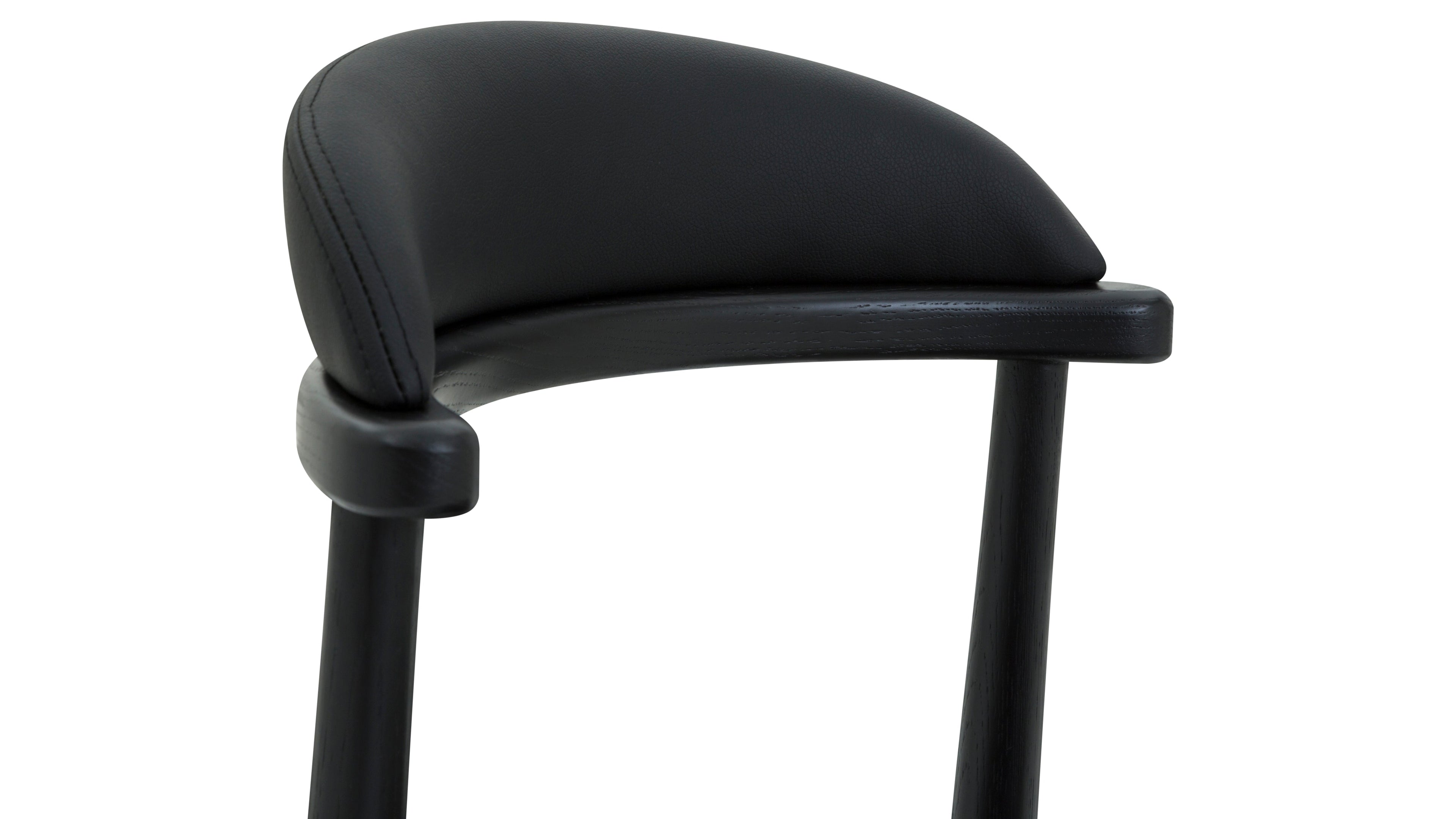 Count On Me Armless Dining Chair (Set of Two), Black Oak, Black Seat