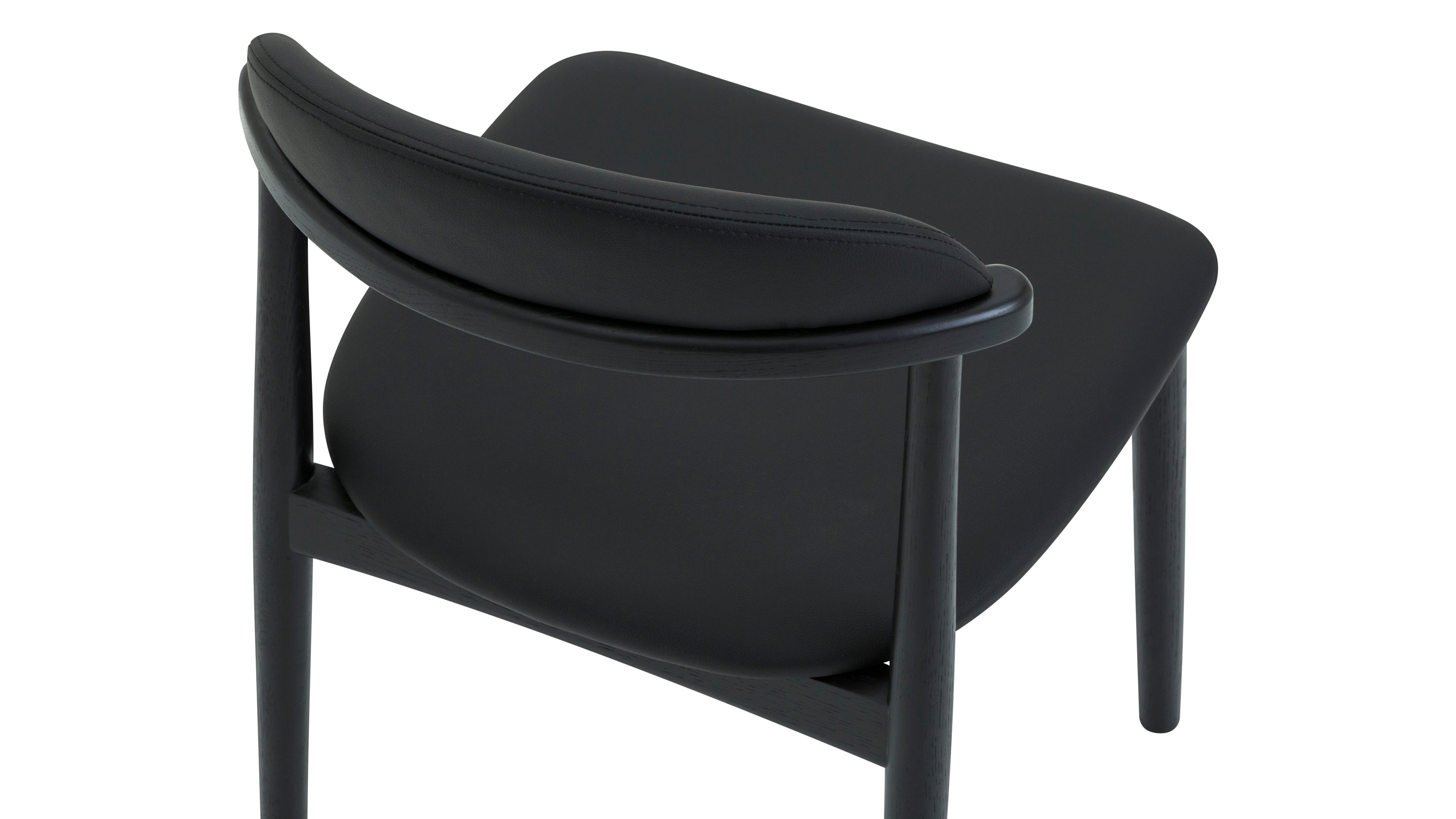 Count On Me Armless Dining Chair (Set of Two), Black Oak, Black Seat