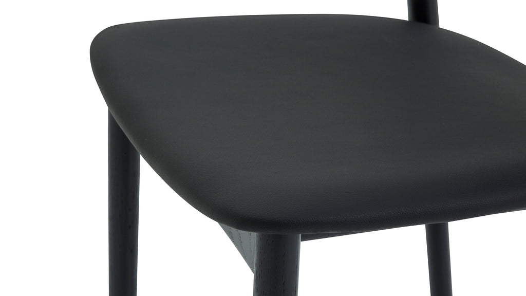 Count On Me Armless Dining Chair (Set of Two), Black Oak, Black Seat