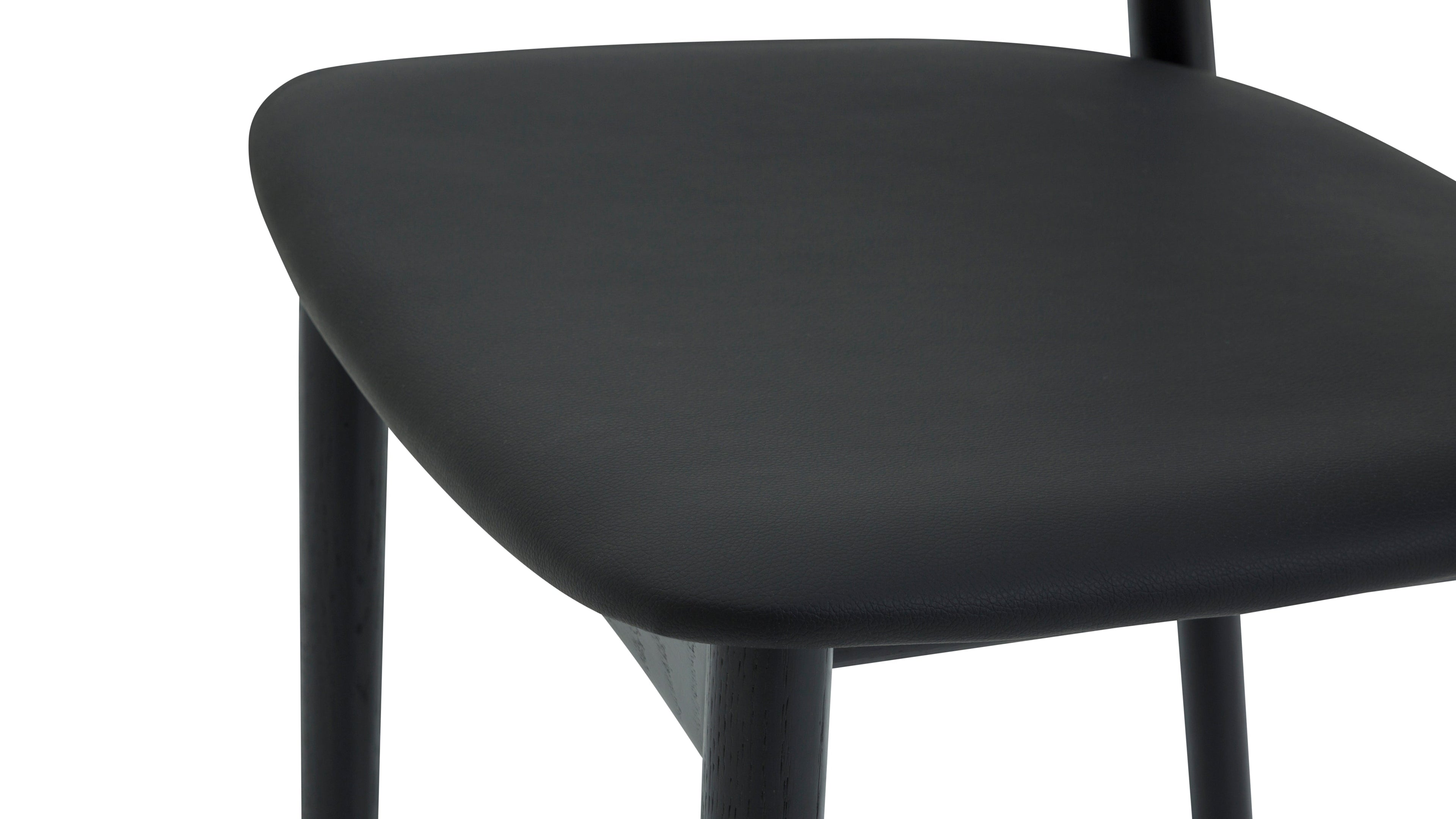 Count On Me Armless Dining Chair (Set of Two), Black Oak, Black Seat