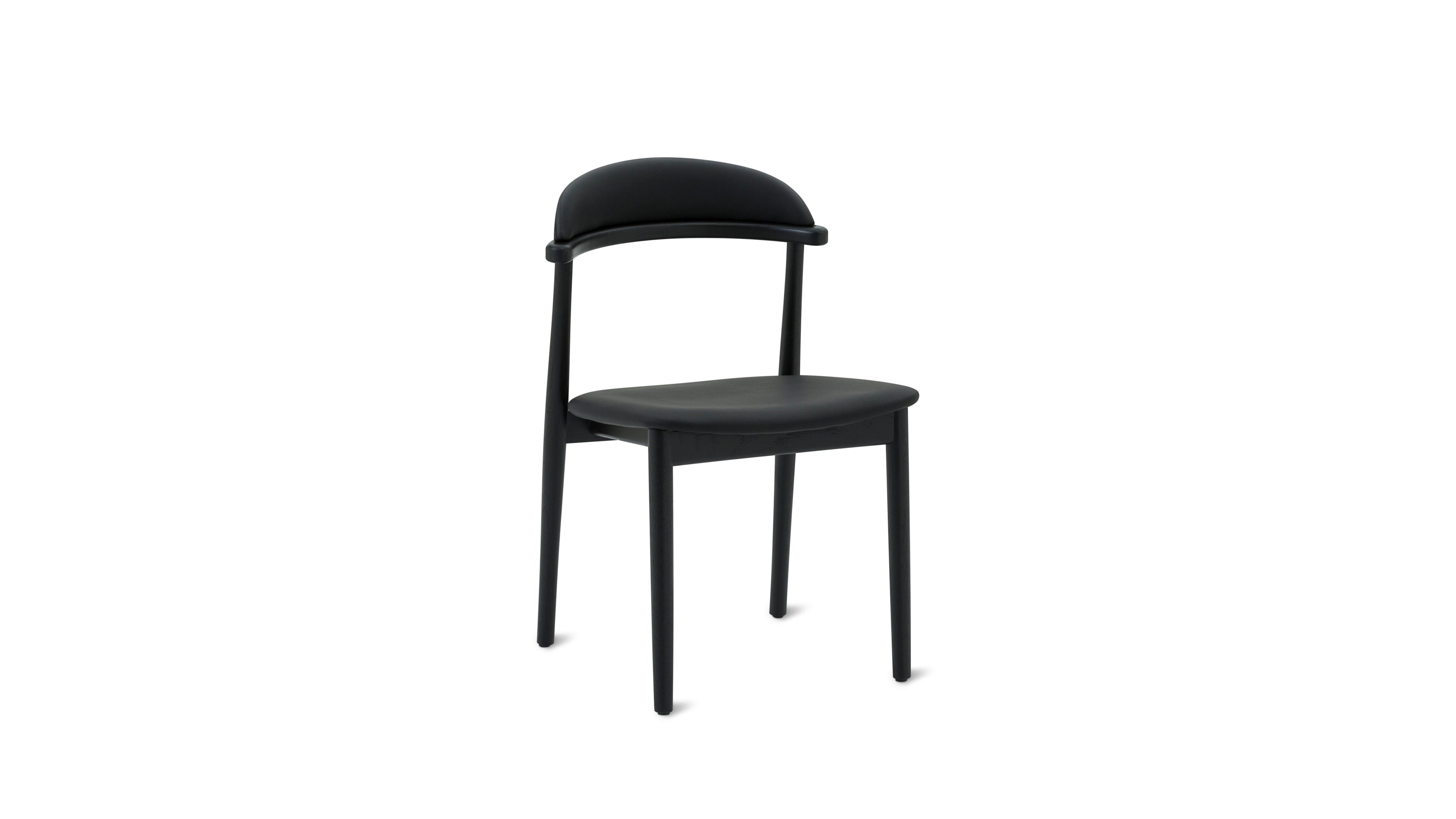 Count On Me Armless Dining Chair (Set of Two), Black Oak, Black Seat