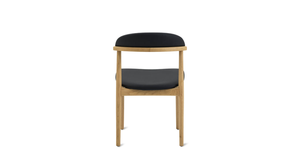 Count On Me Armless Dining Chair (Set of Two), Oak, Black Seat