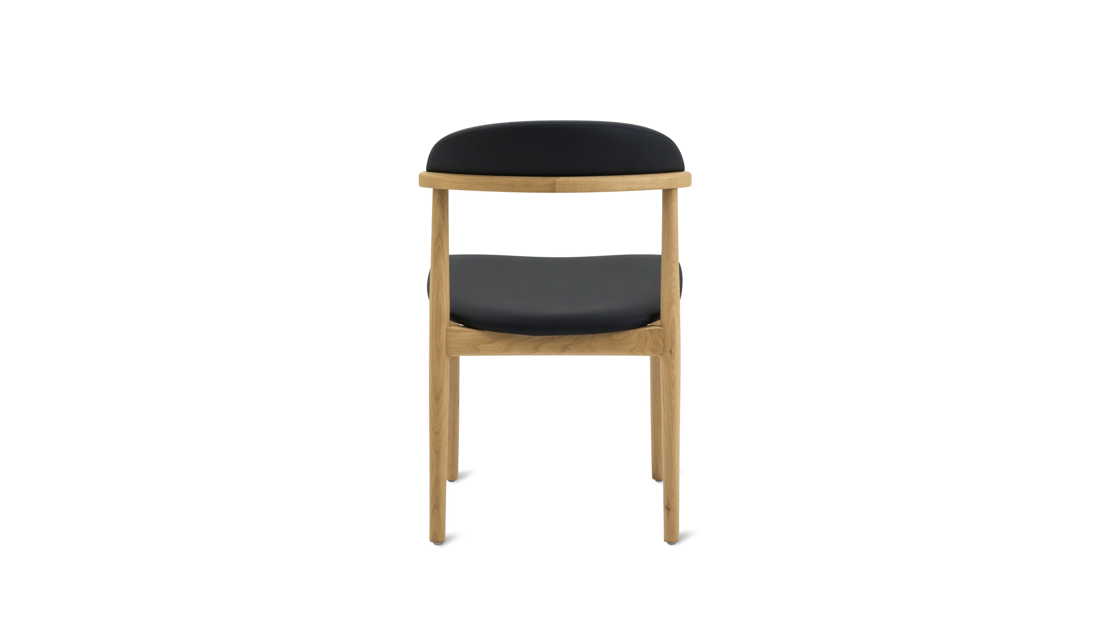 Count On Me Armless Dining Chair (Set of Two), Oak, Black Seat