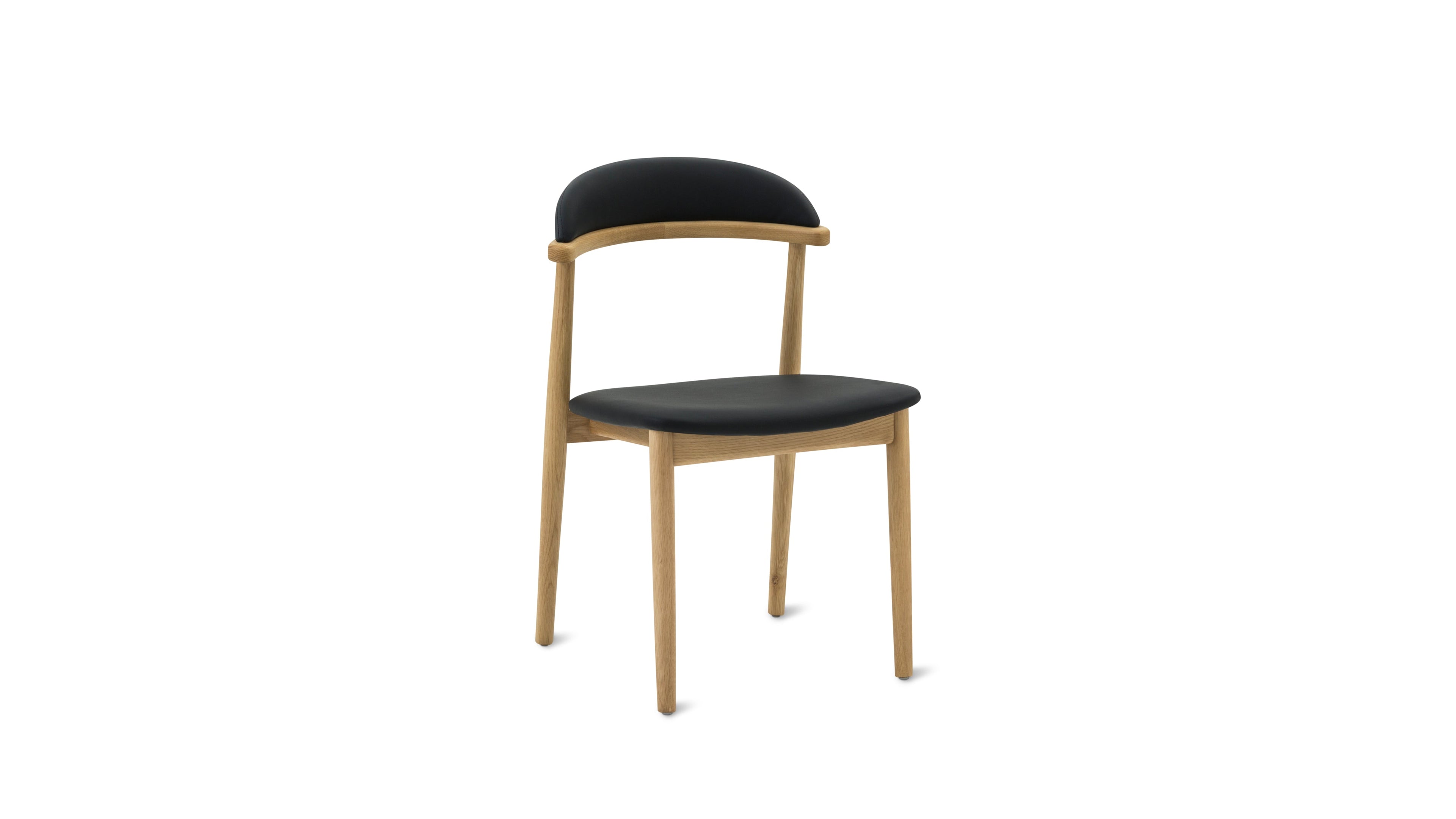 Count On Me Armless Dining Chair (Set of Two), Oak, Black Seat