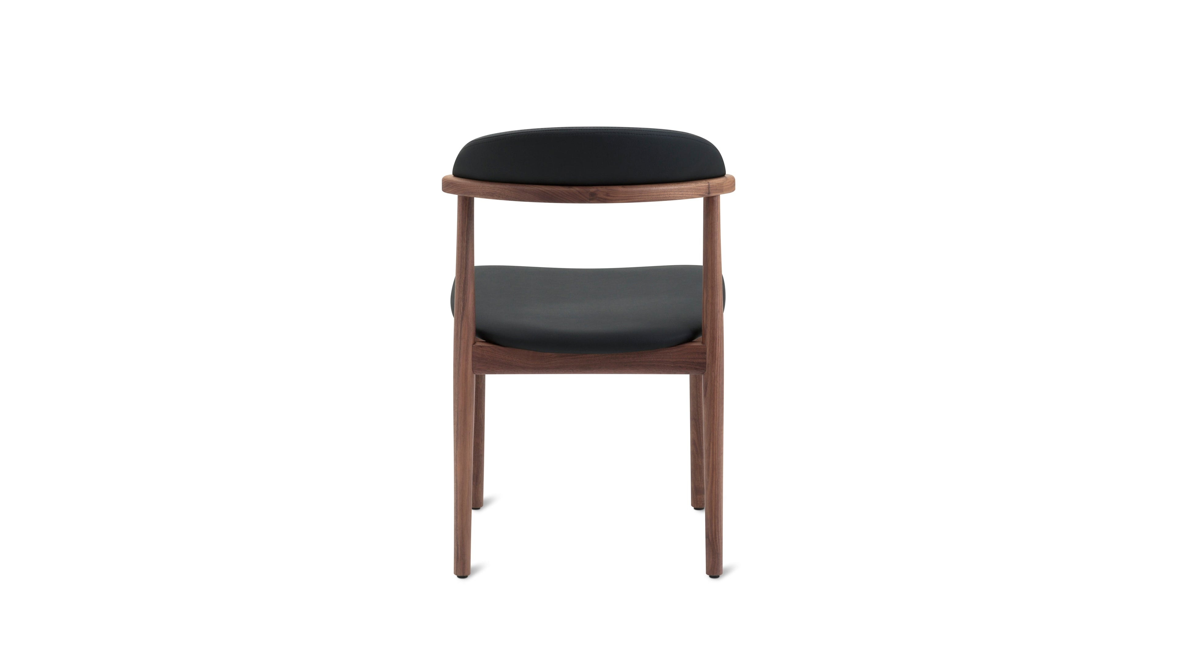 Count On Me Armless Dining Chair (Set of Two), Walnut, Black Seat