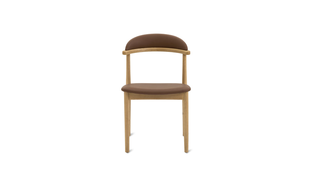 Count On Me Armless Dining Chair (Set of Two), Oak, Brown Seat