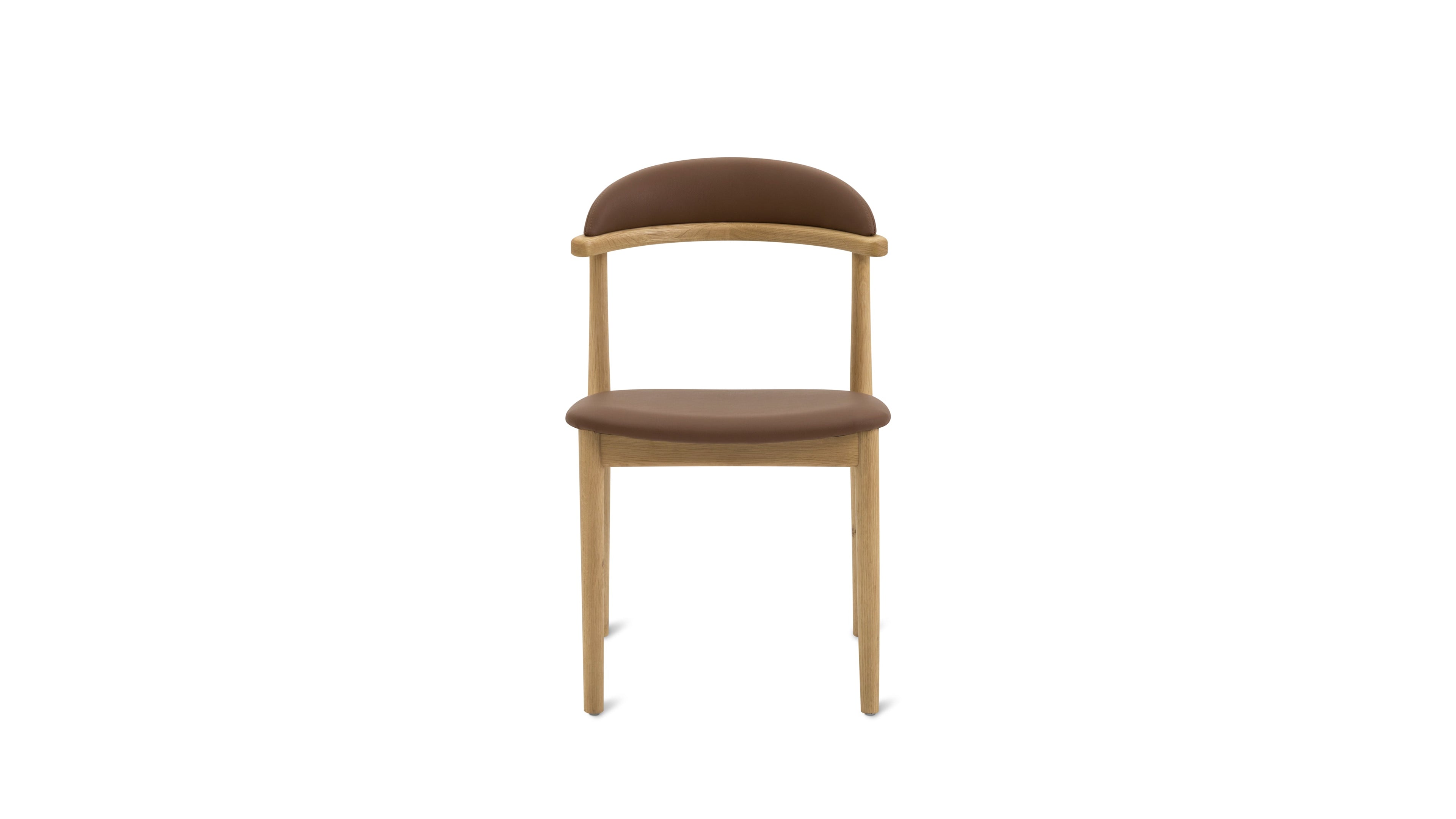 Count On Me Armless Dining Chair (Set of Two), Oak, Brown Seat