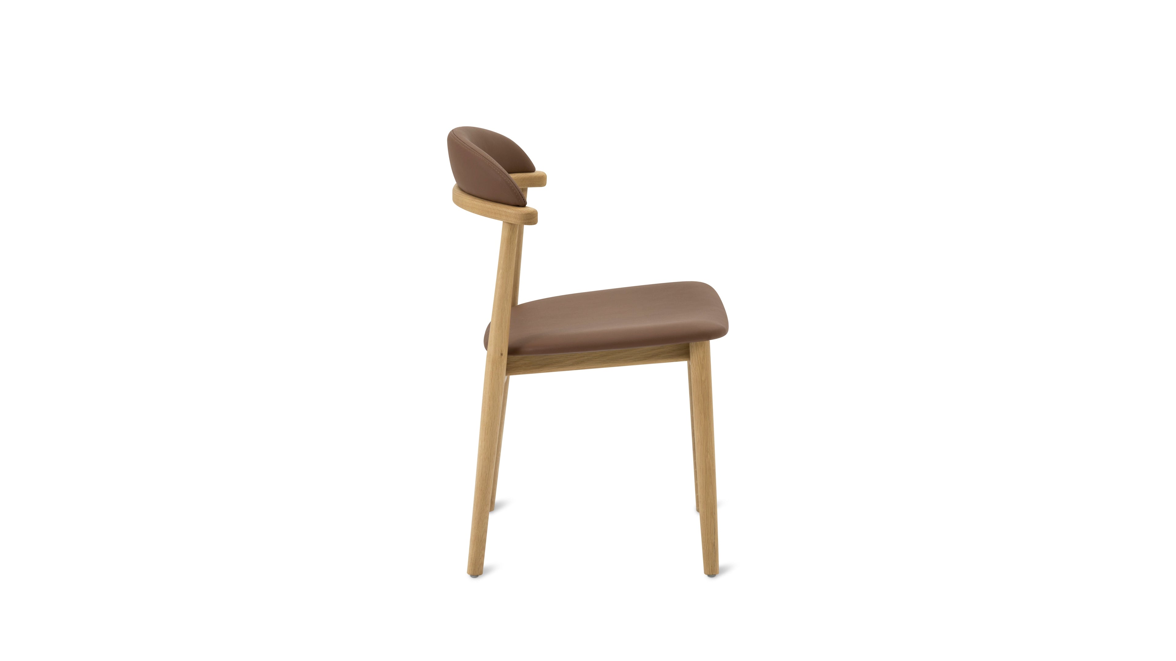 Count On Me Armless Dining Chair (Set of Two), Oak, Brown Seat