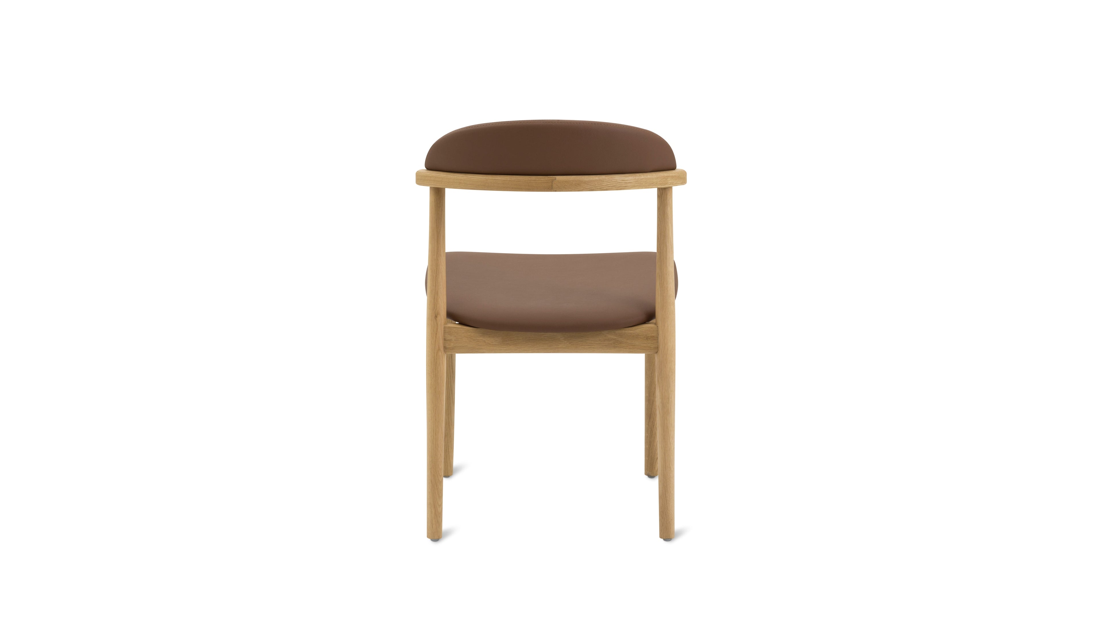 Count On Me Armless Dining Chair (Set of Two), Oak, Brown Seat