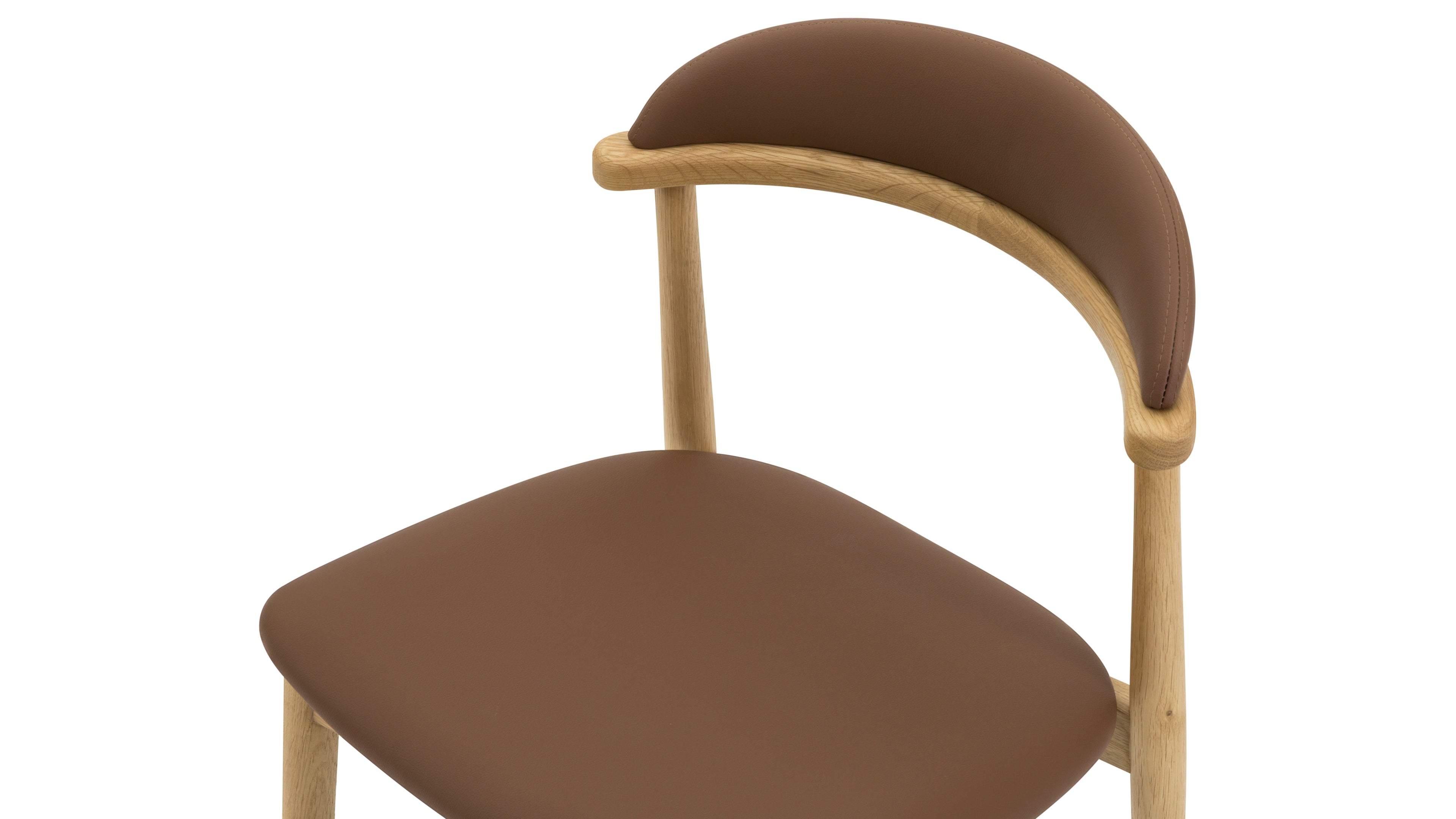 Count On Me Armless Dining Chair (Set of Two), Oak, Brown Seat