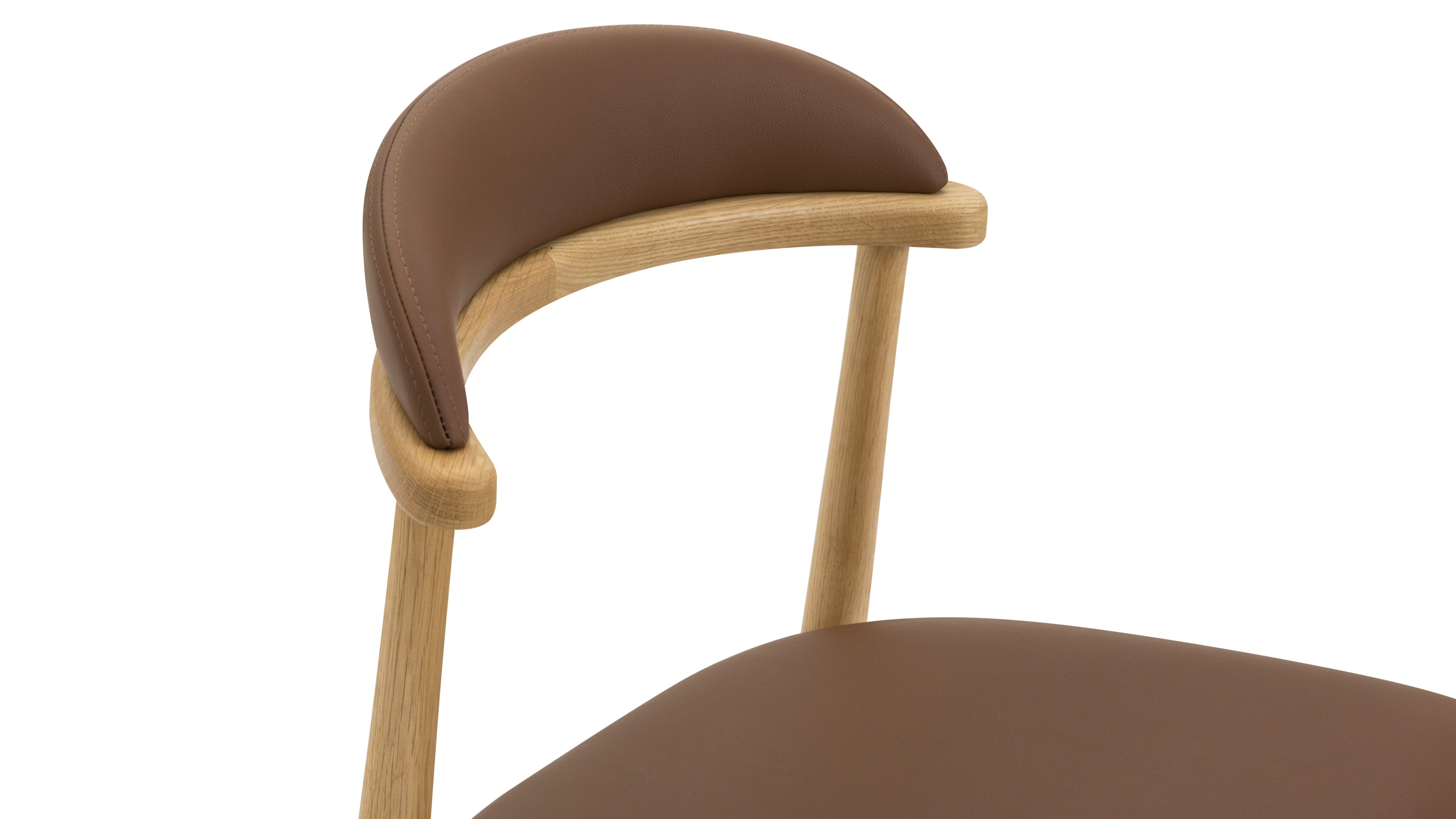 Count On Me Armless Dining Chair (Set of Two), Oak, Brown Seat