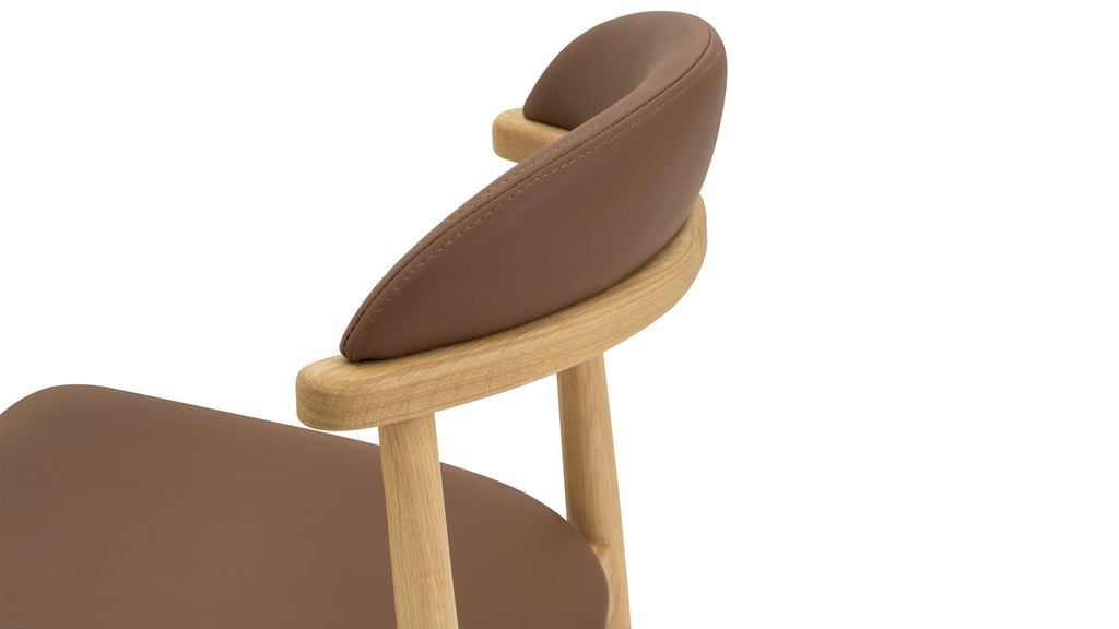 Count On Me Armless Dining Chair (Set of Two), Oak, Brown Seat