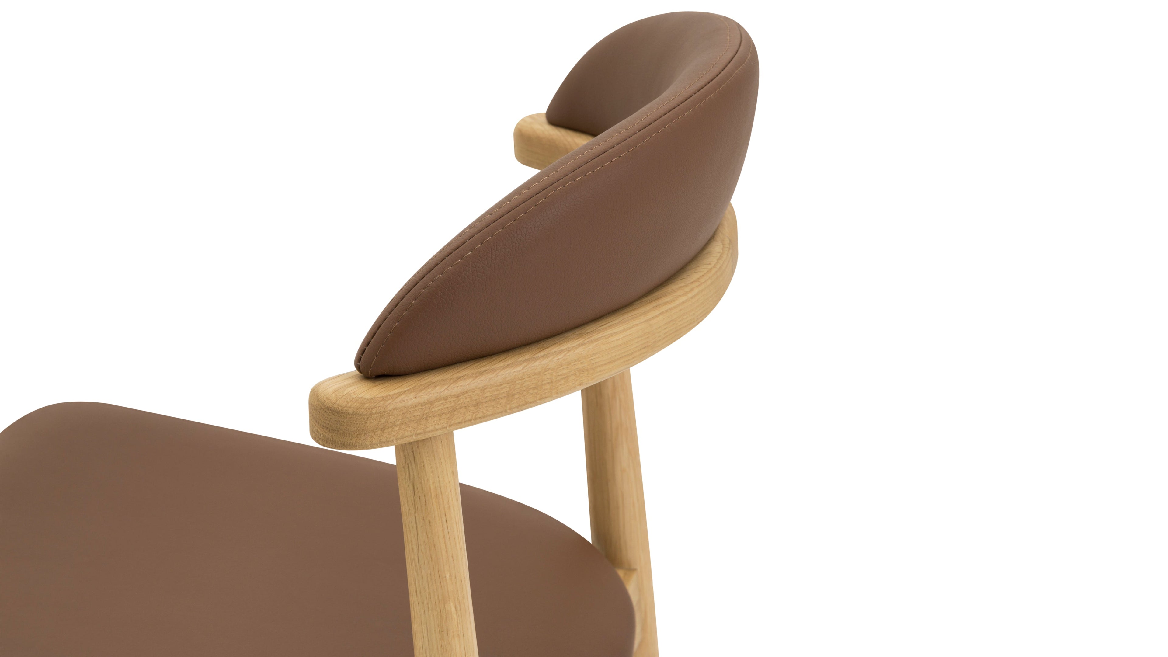 Count On Me Armless Dining Chair (Set of Two), Oak, Brown Seat