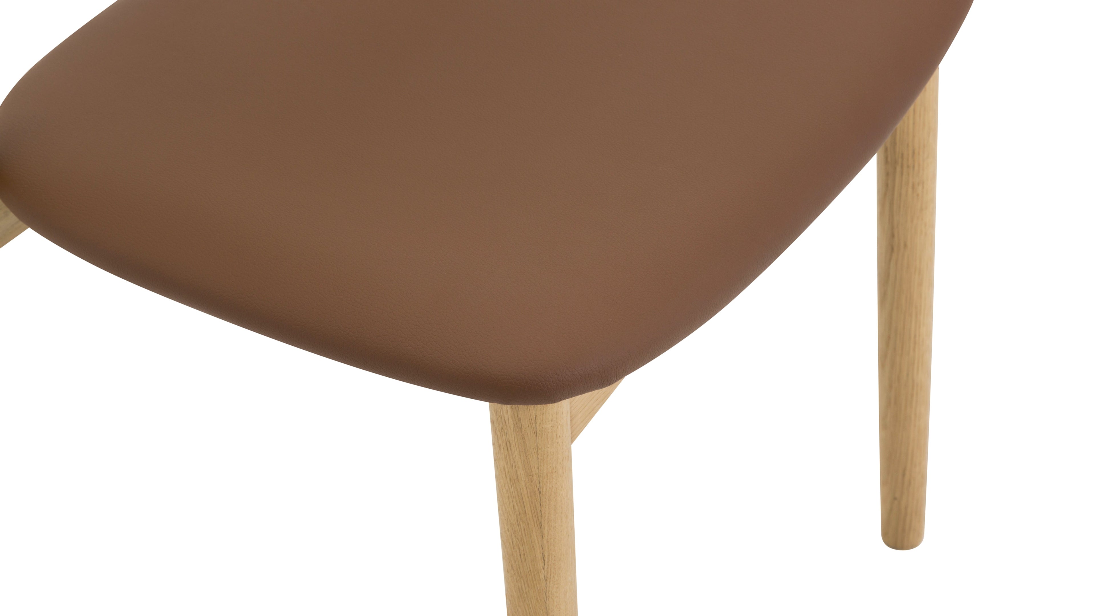 Count On Me Armless Dining Chair (Set of Two), Oak, Brown Seat