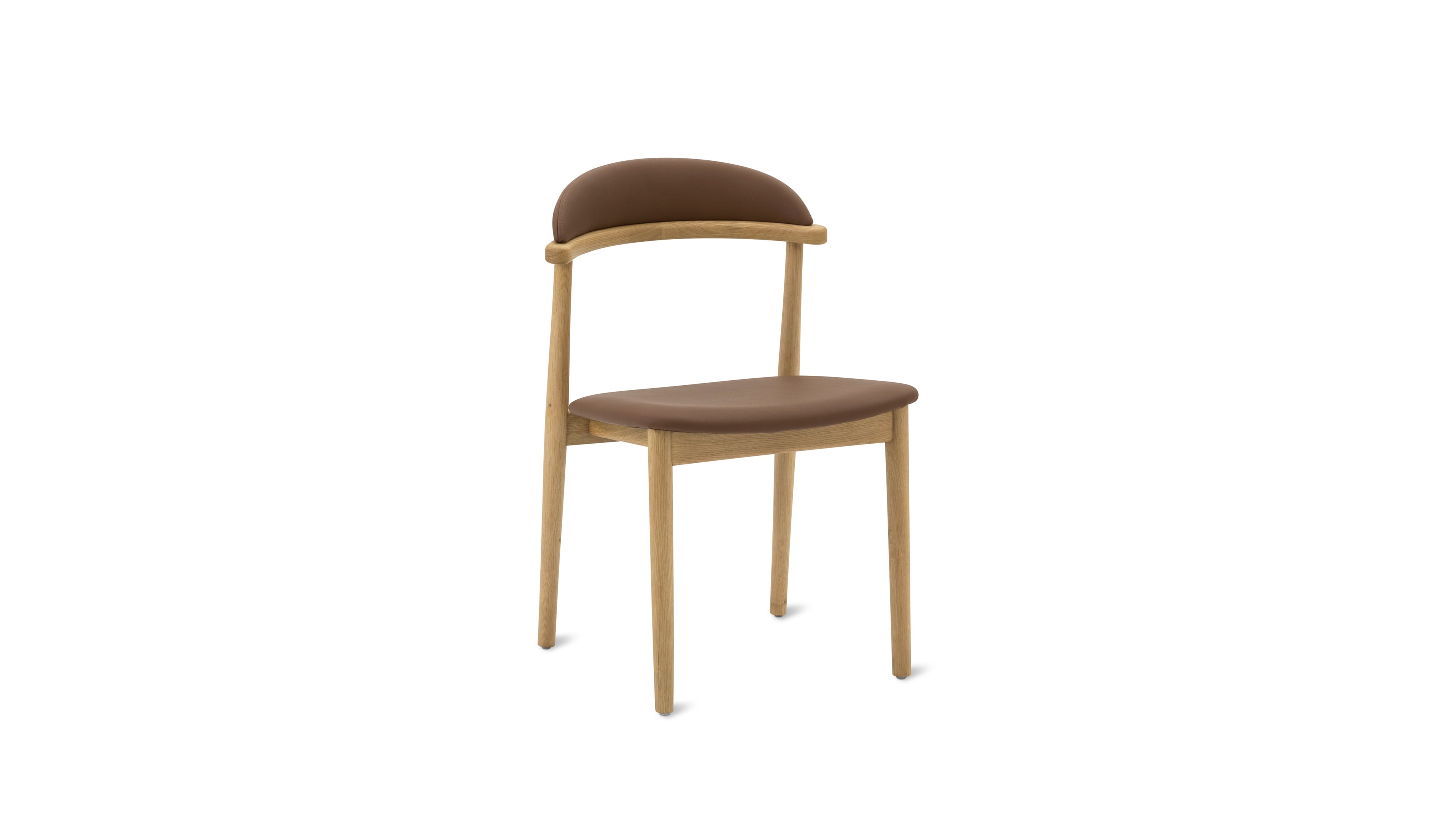 Count On Me Armless Dining Chair (Set of Two), Oak, Brown Seat