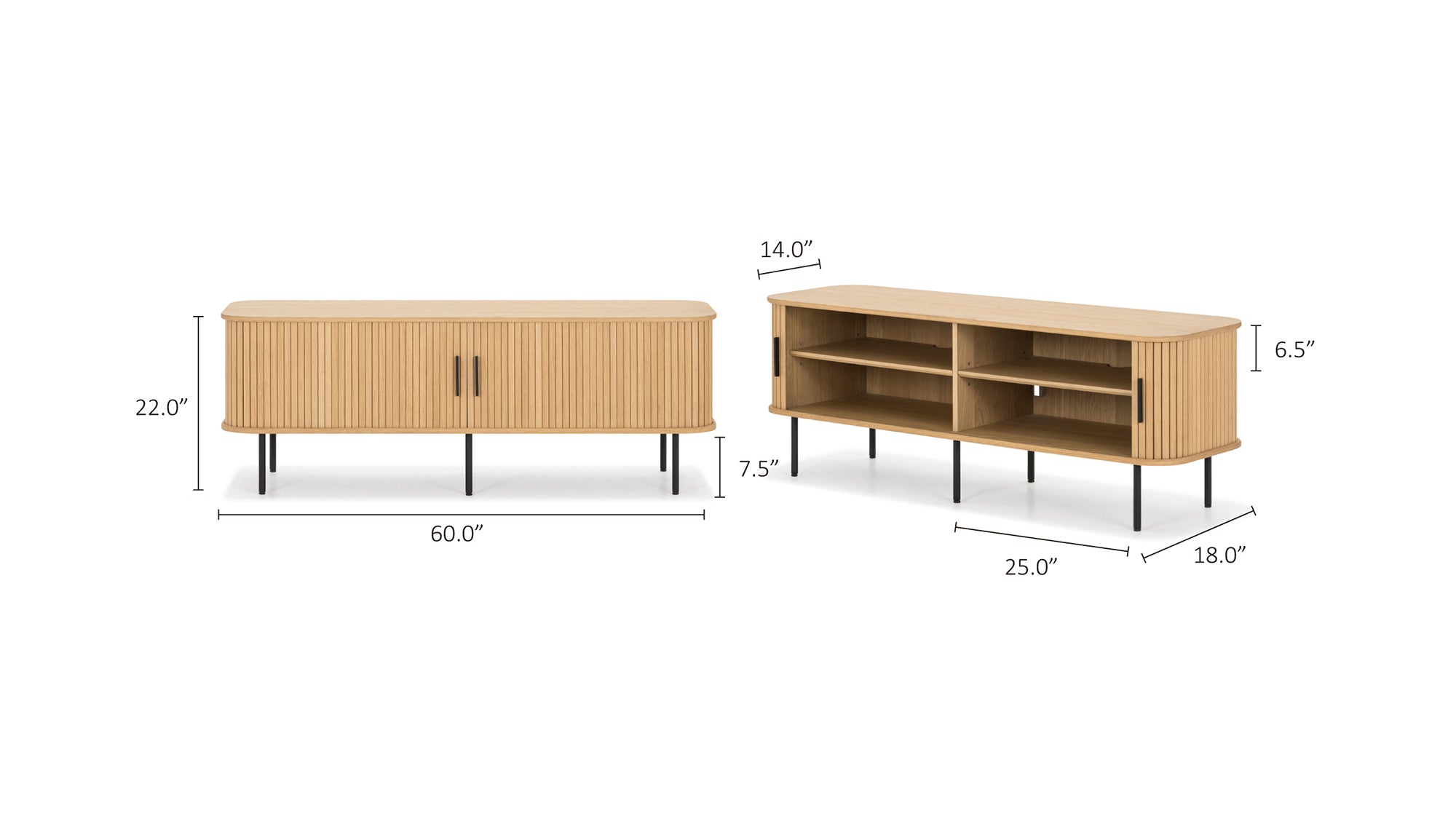 Easy Edge Media Unit All Wood, White Oak