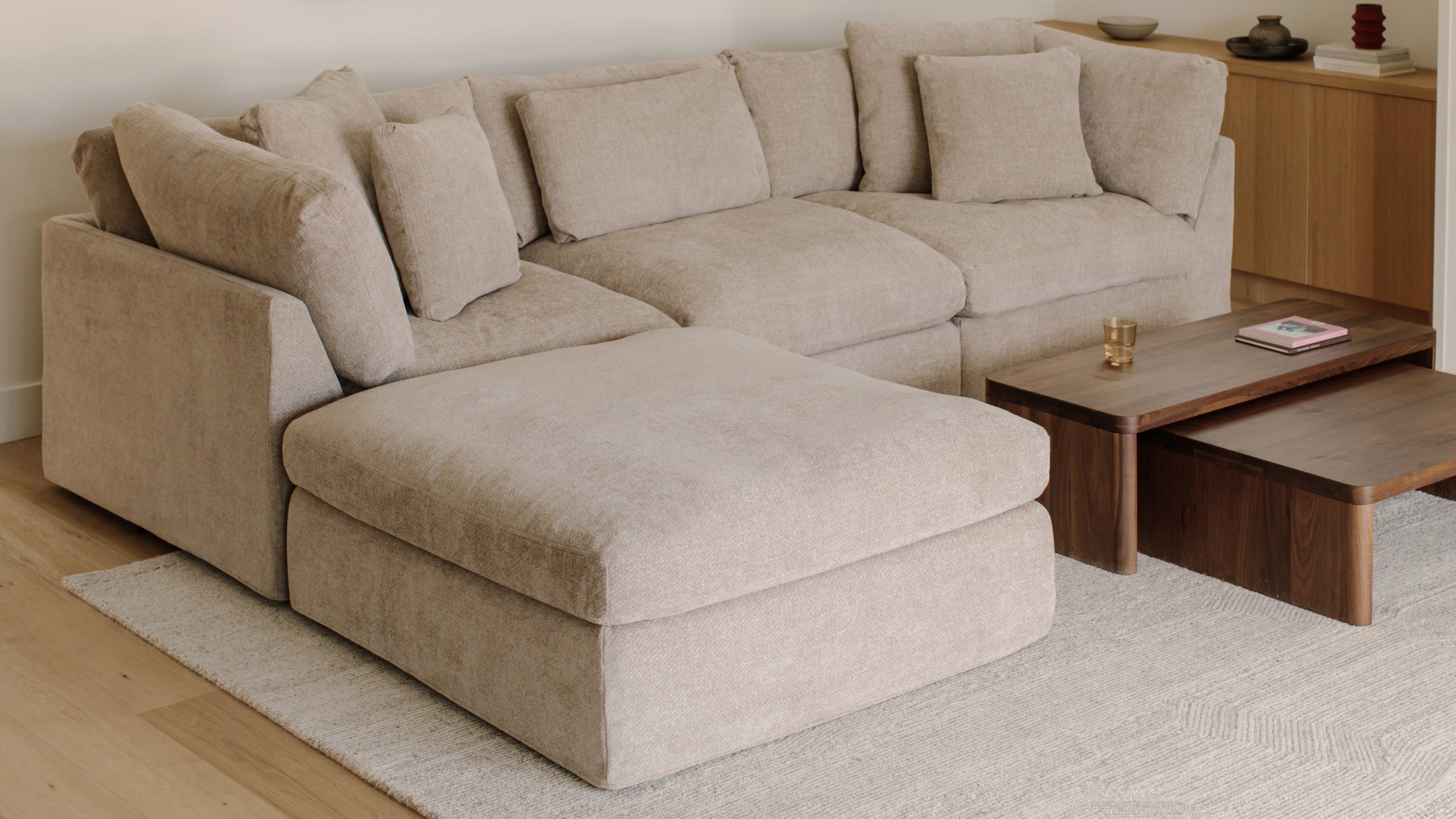 Get Together™ Ottoman, Large, Champagne