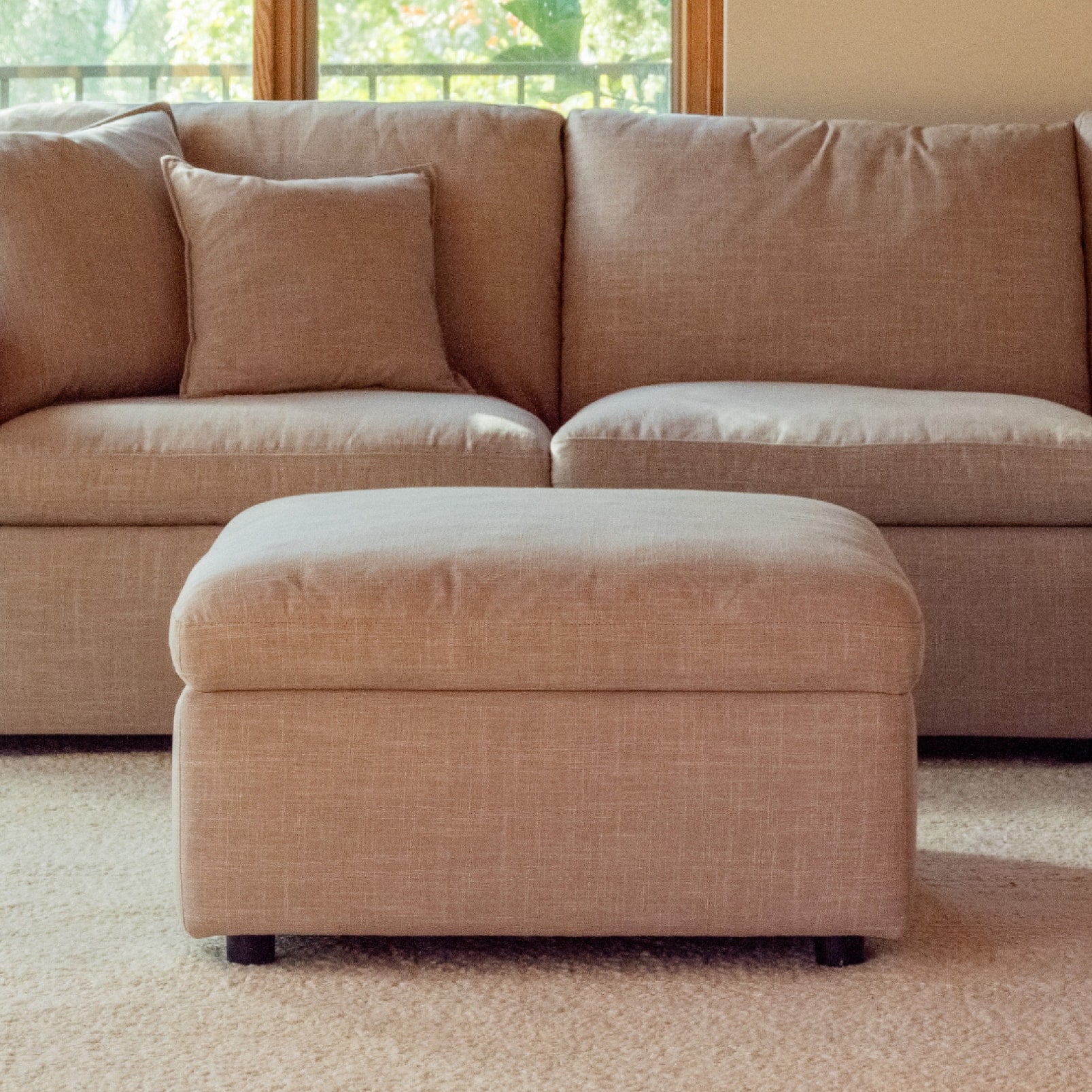 Lift Off Storage Ottoman, Light Pebble