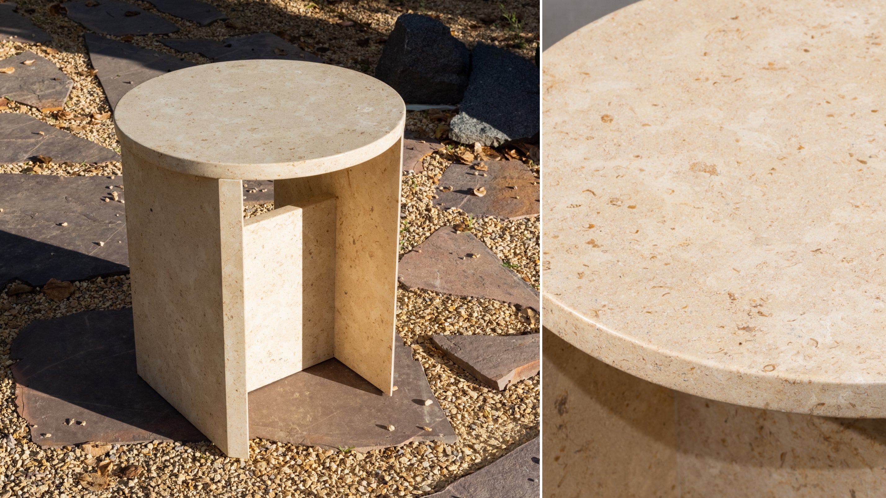 Field Stool, Limestone