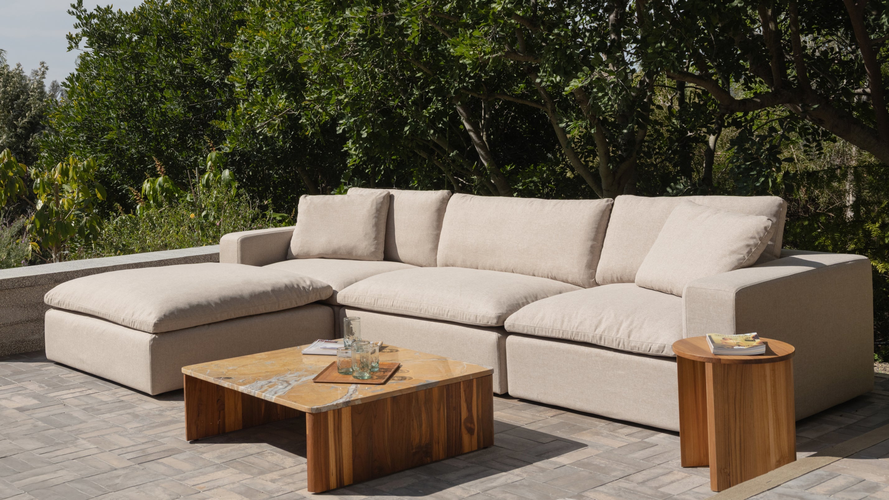 Movie Night™ Outdoor 4-Piece Modular Sectional, Large, Desert