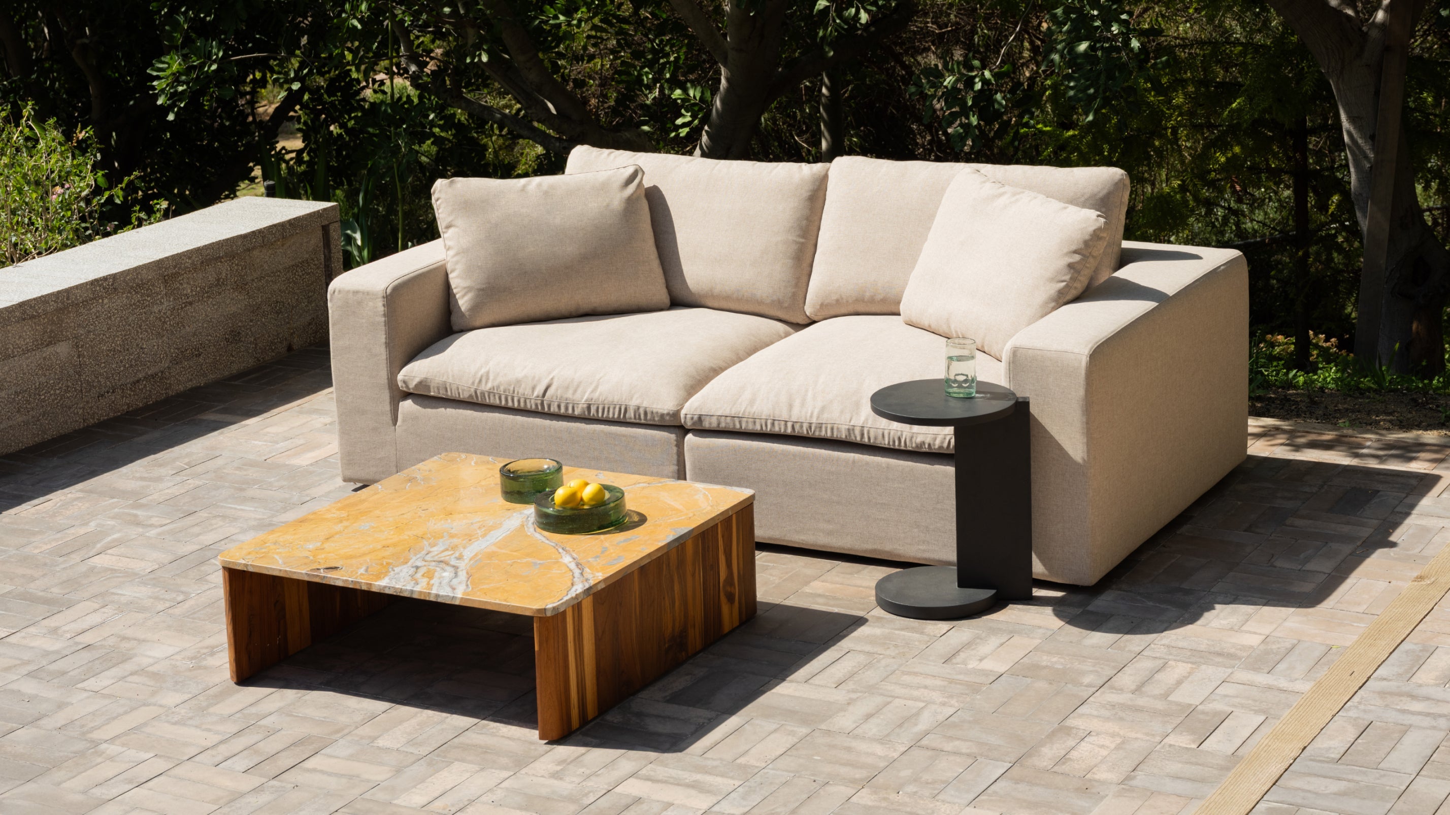 Movie Night™ Outdoor 2-Piece Modular Sofa, Large, Ivory