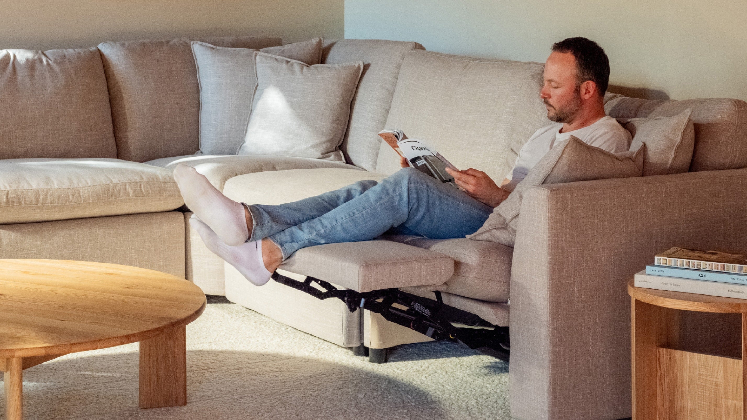 Lift Off Power Recliner Right Arm, Light Pebble