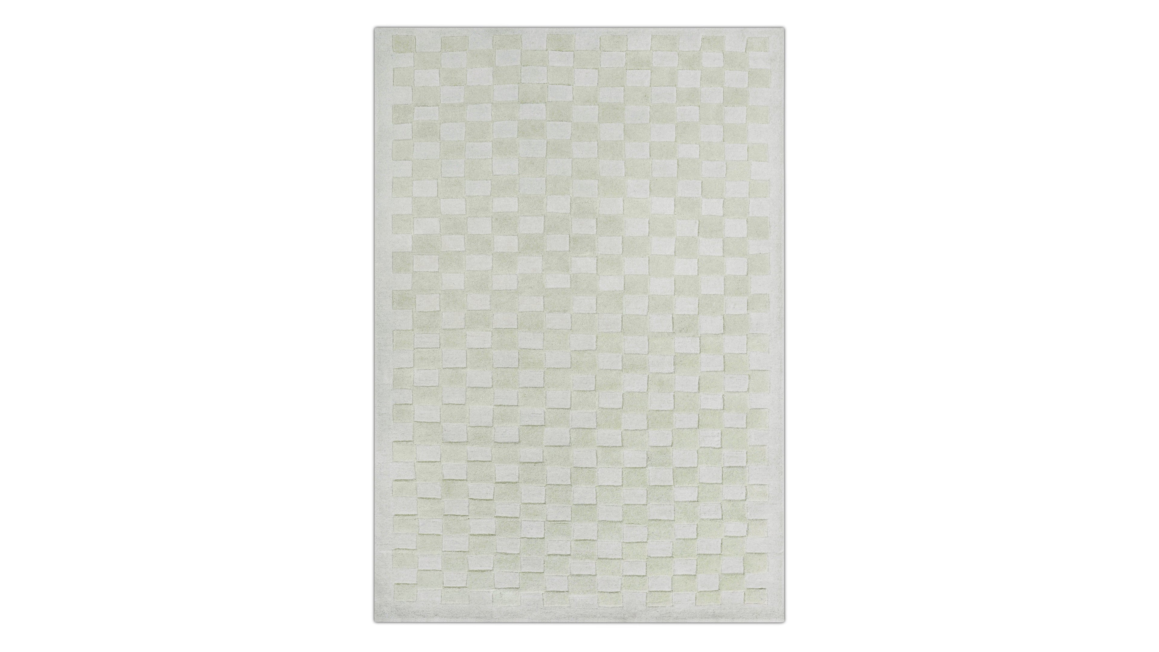 Checkers Rug x Scott Sueme, 5x7, Aloe