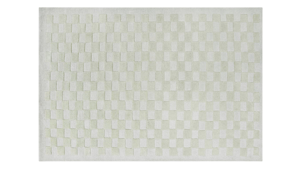 Checkers Rug x Scott Sueme, 5x7, Aloe