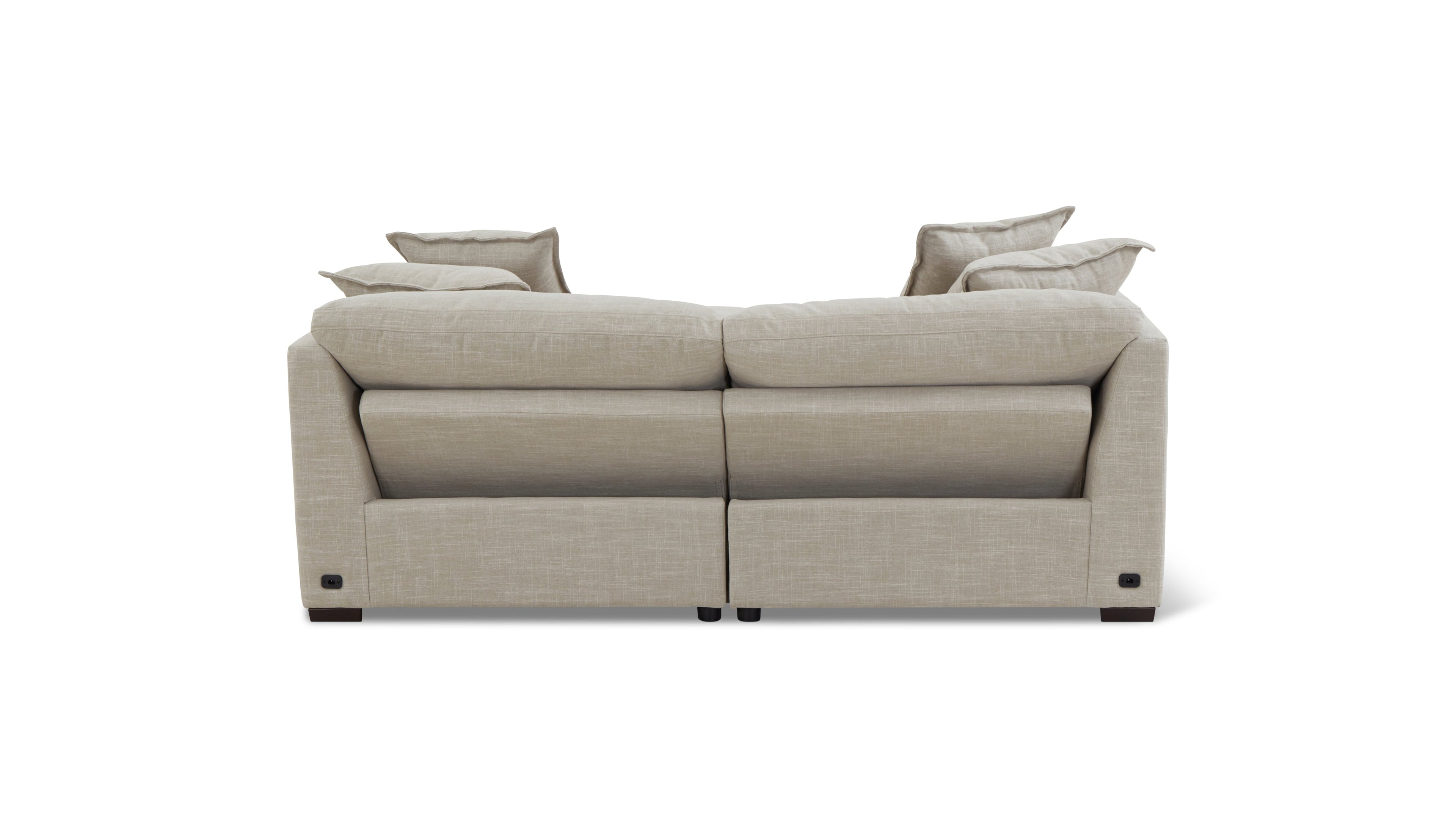Lift Off Power Recliner 2-Piece Modular Sofa, Light Pebble