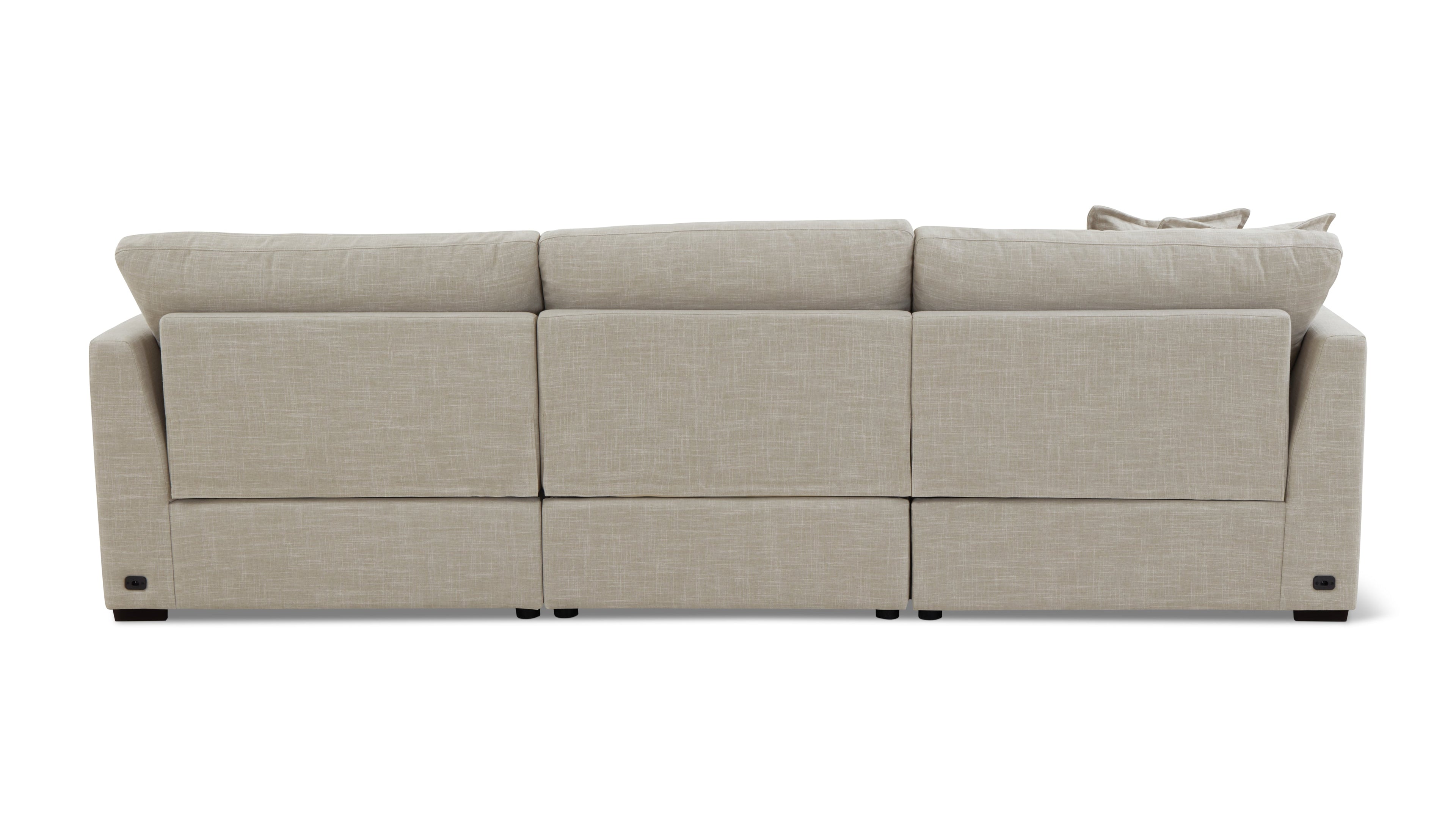 Lift Off Power Recliner 3-Piece Modular Sofa, Light Pebble