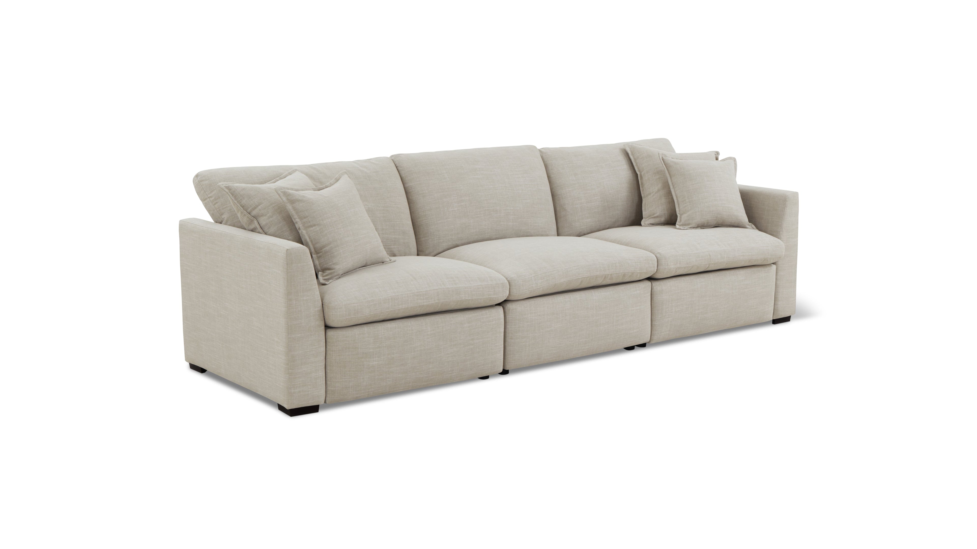 Lift Off Power Recliner 3-Piece Modular Sofa, Light Pebble