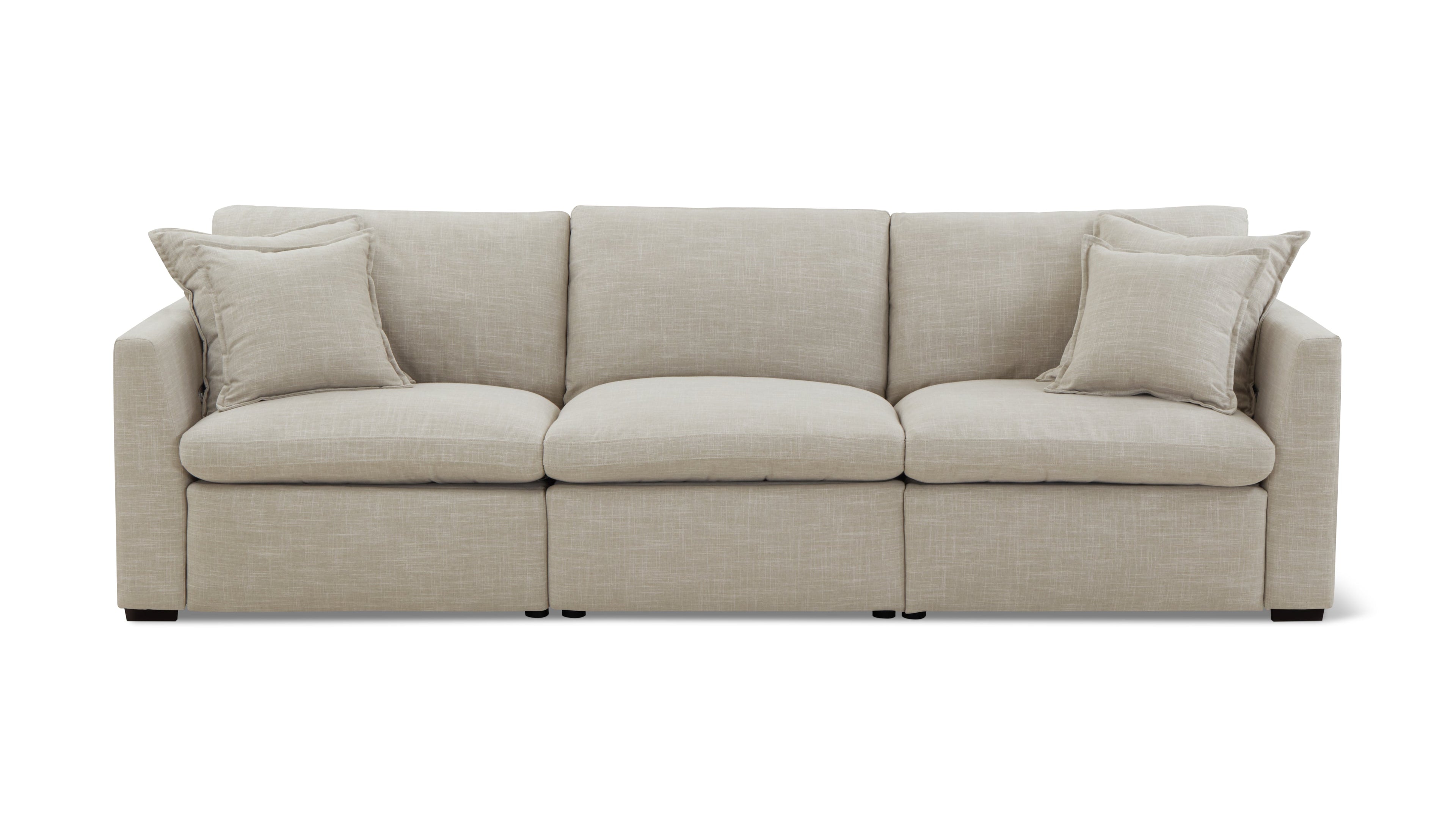 Lift Off Power Recliner 3-Piece Modular Sofa, Light Pebble