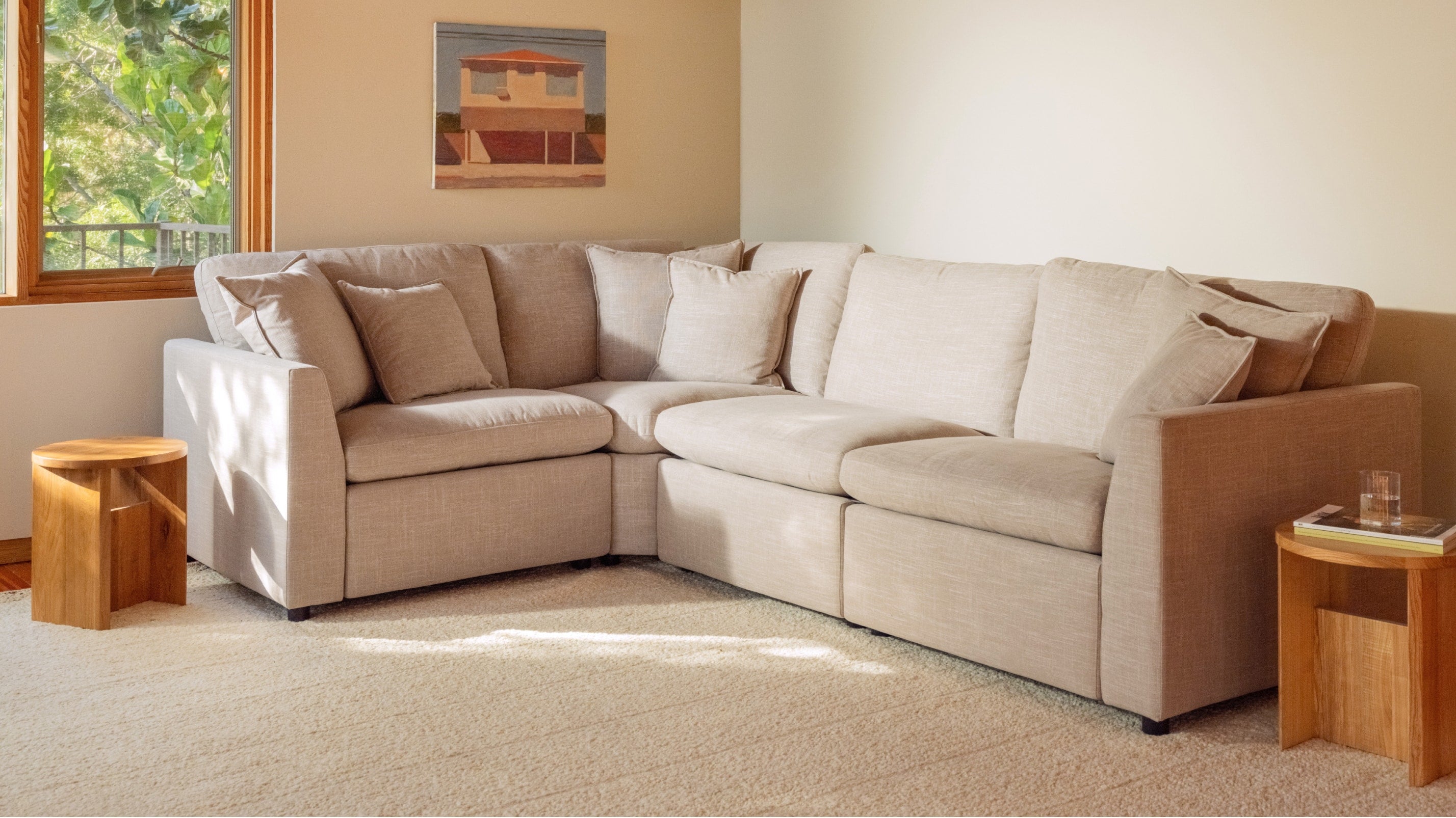 Lift Off Power Recliner 4-Piece Modular Sectional, Light Pebble