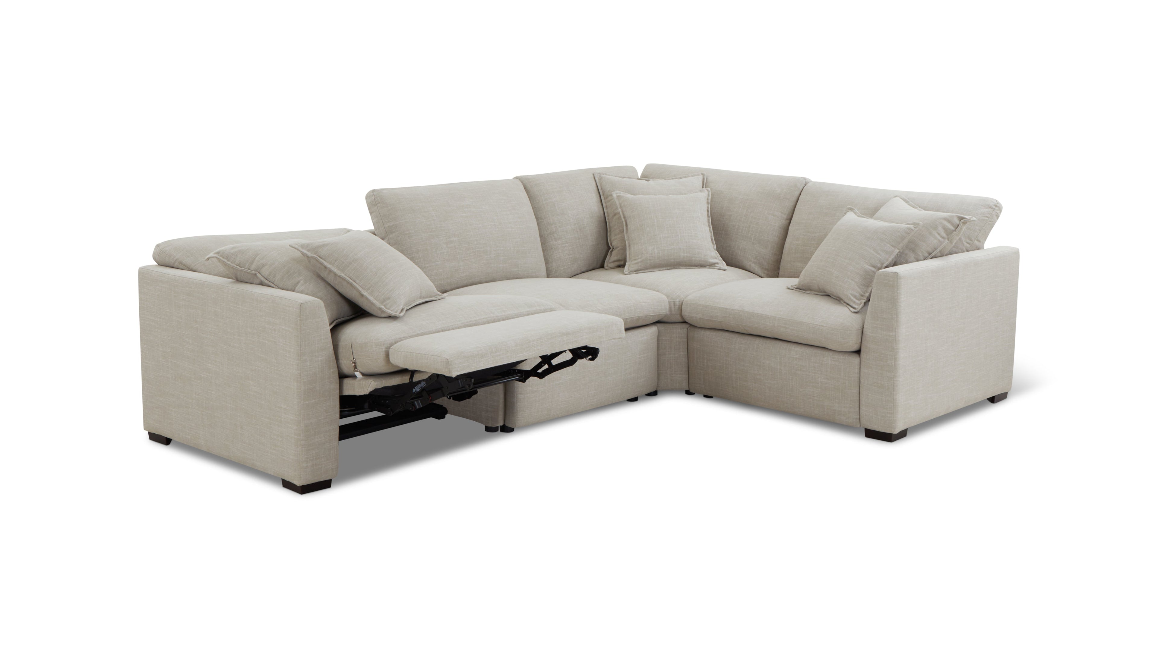 Lift Off Power Recliner 4-Piece Modular Sectional, Light Pebble