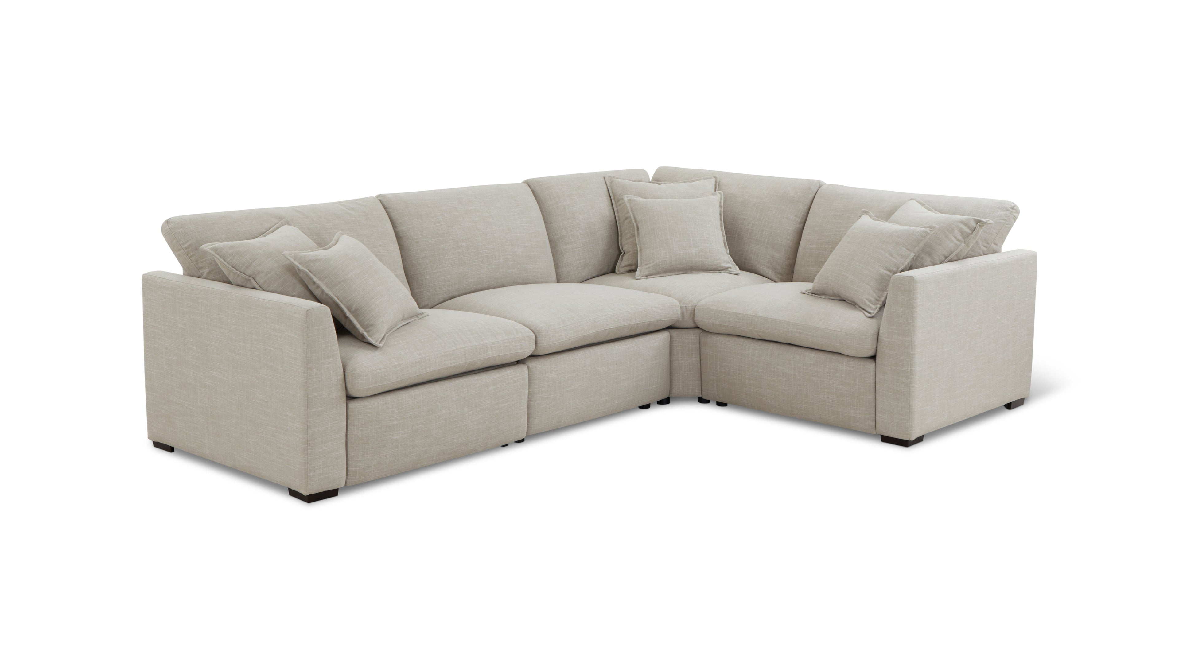 Lift Off Power Recliner 4-Piece Modular Sectional, Light Pebble