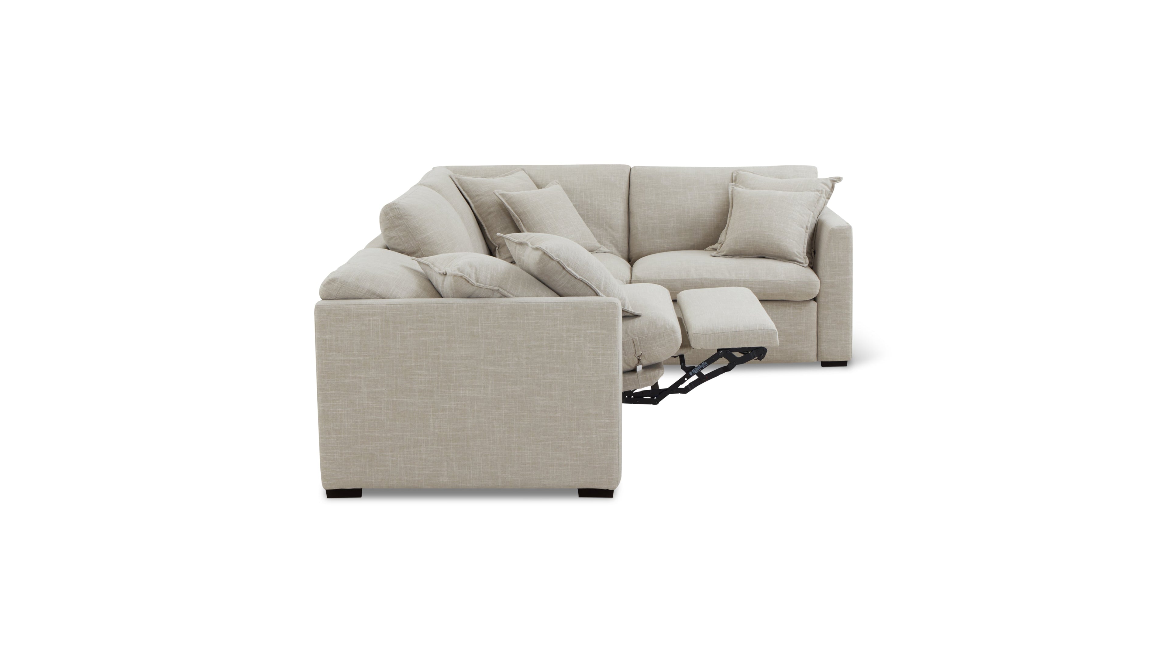 Lift Off Power Recliner 4-Piece Modular Sectional, Light Pebble