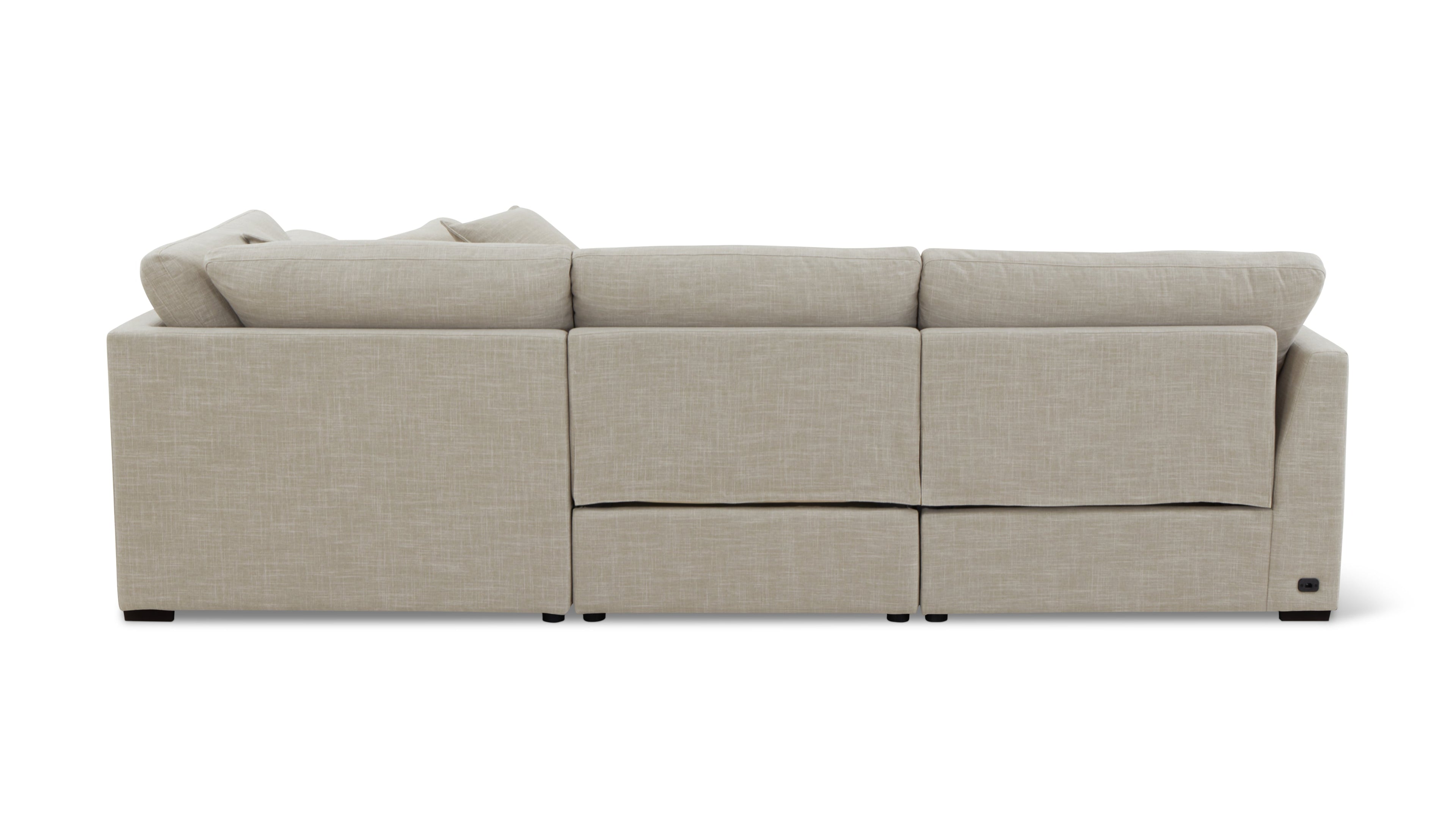 Lift Off Power Recliner 4-Piece Modular Sectional, Light Pebble