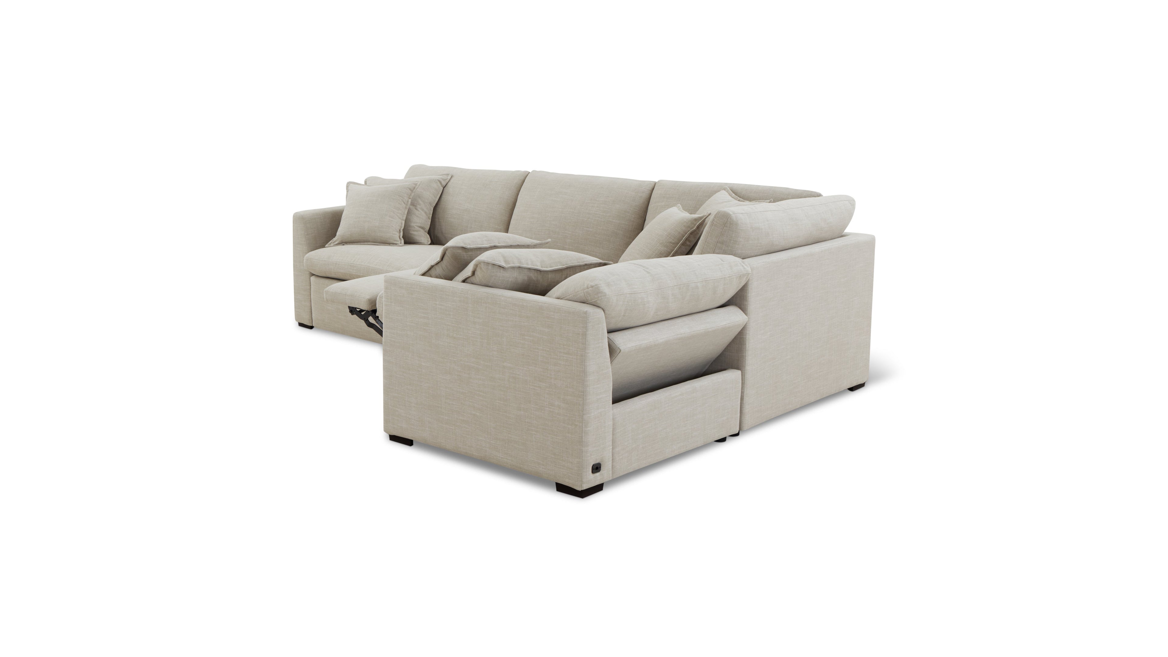 Lift Off Power Recliner 4-Piece Modular Sectional, Light Pebble