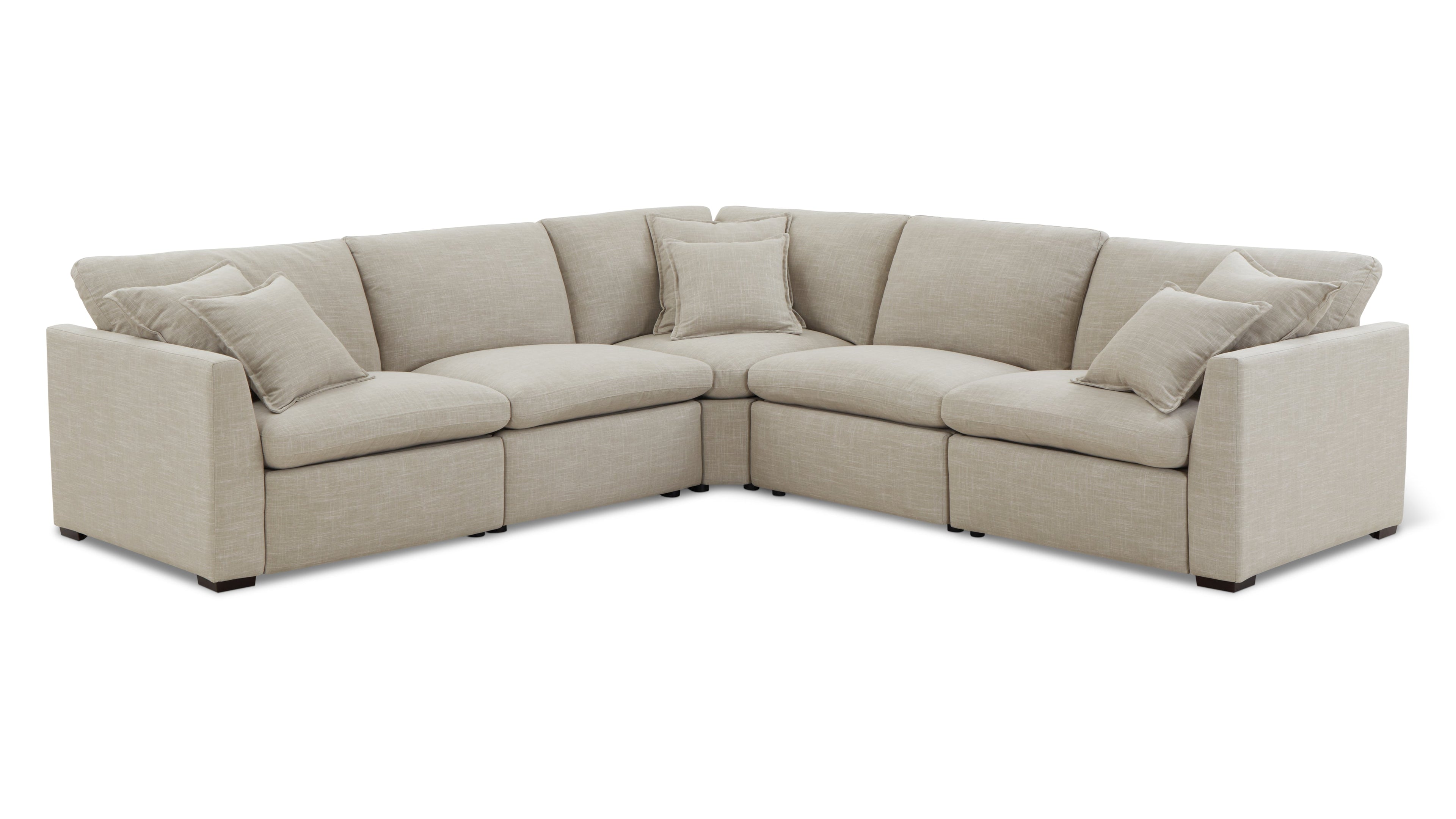 Lift Off Power Recliner 5-Piece Modular Sectional, Light Pebble
