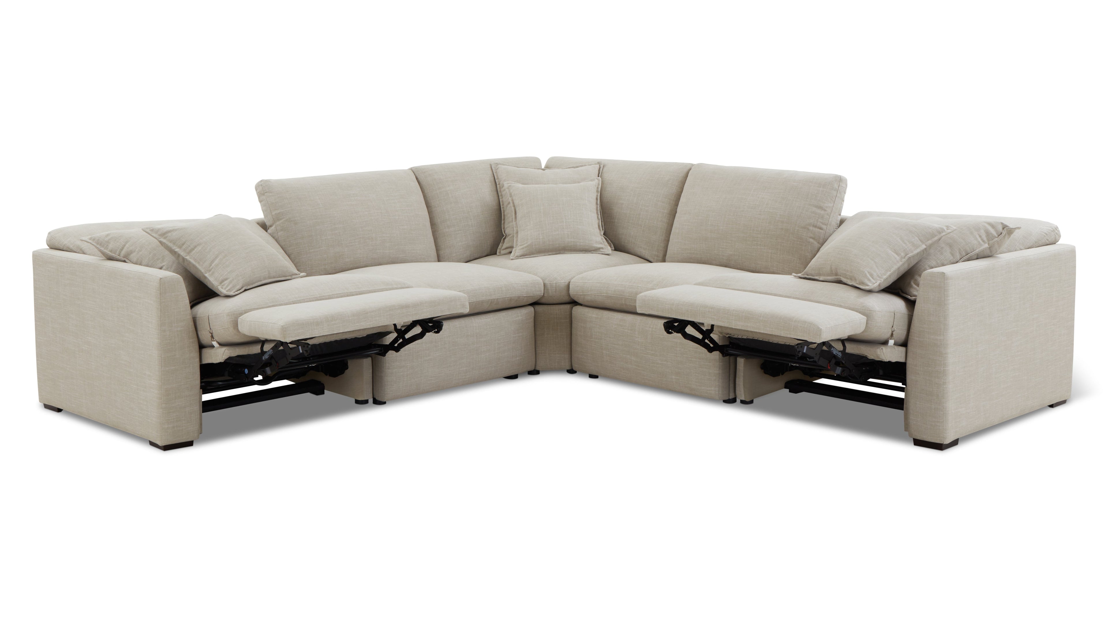 Lift Off Power Recliner 5-Piece Modular Sectional, Light Pebble