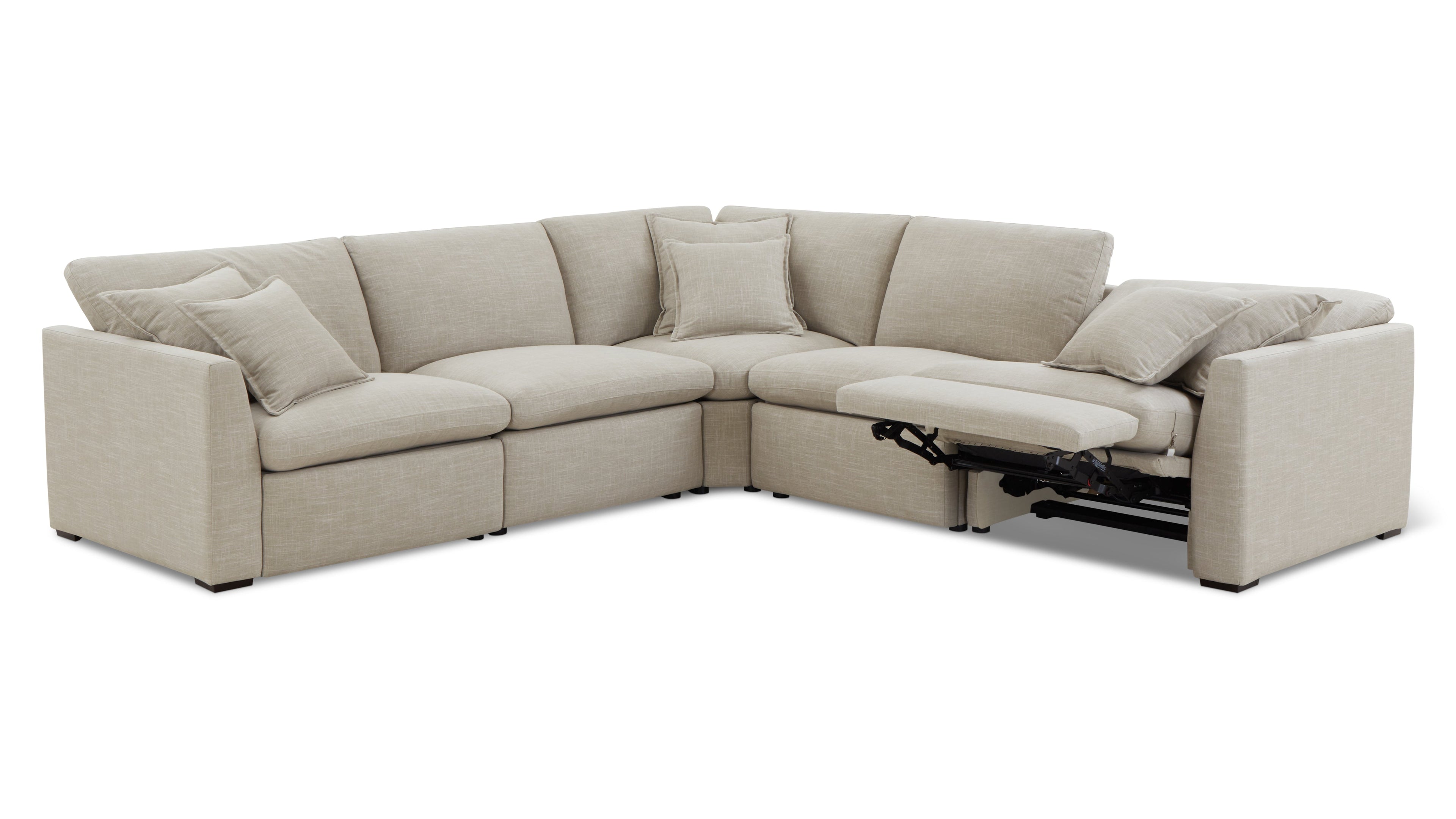 Lift Off Power Recliner 5-Piece Modular Sectional, Light Pebble