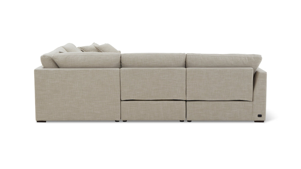 Lift Off Power Recliner 5-Piece Modular Sectional, Light Pebble