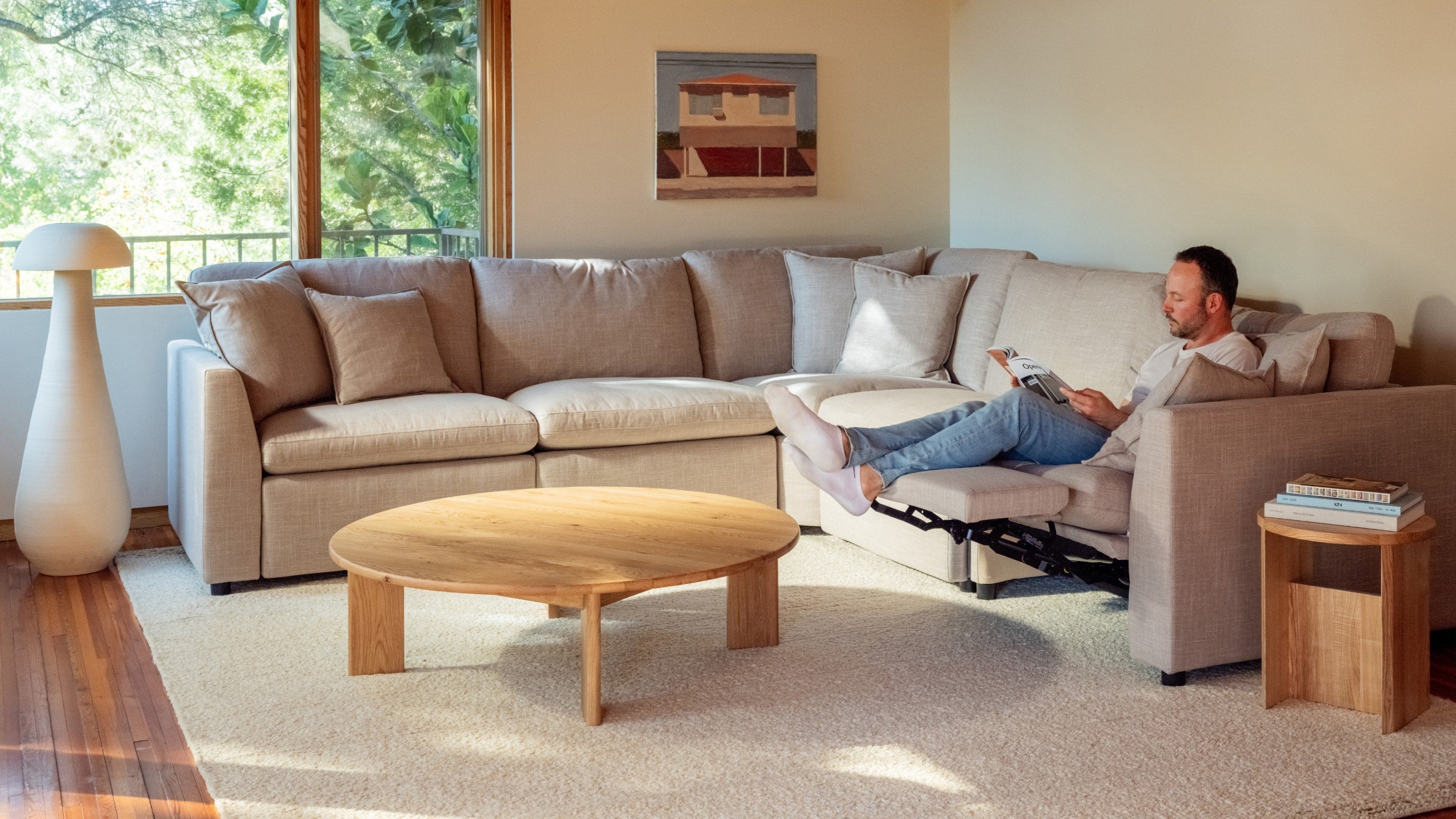 Lift Off Power Recliner 5-Piece Modular Sectional, Light Pebble