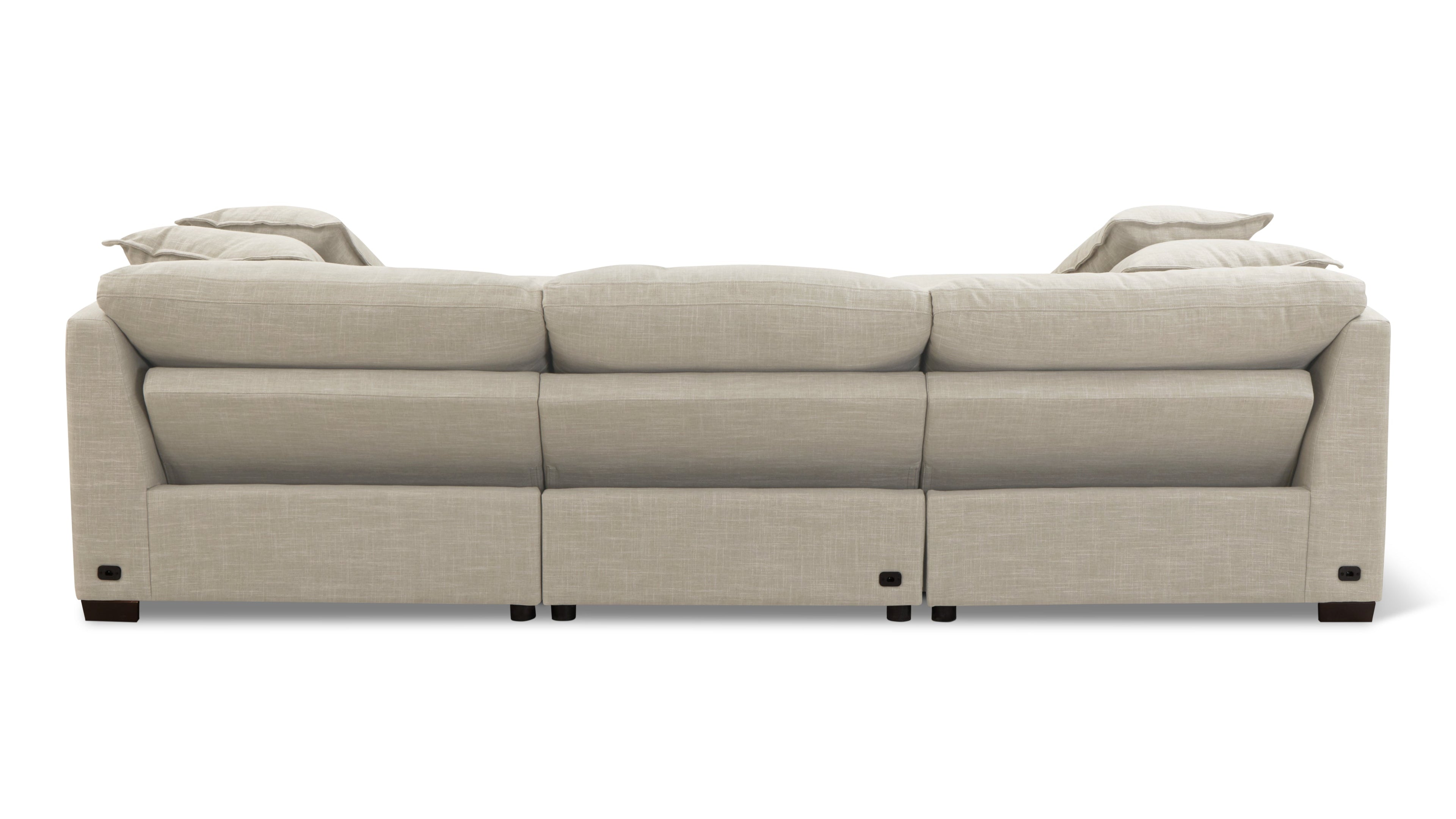 Lift Off Power Recliner 3-Piece Modular Sofa, Light Pebble